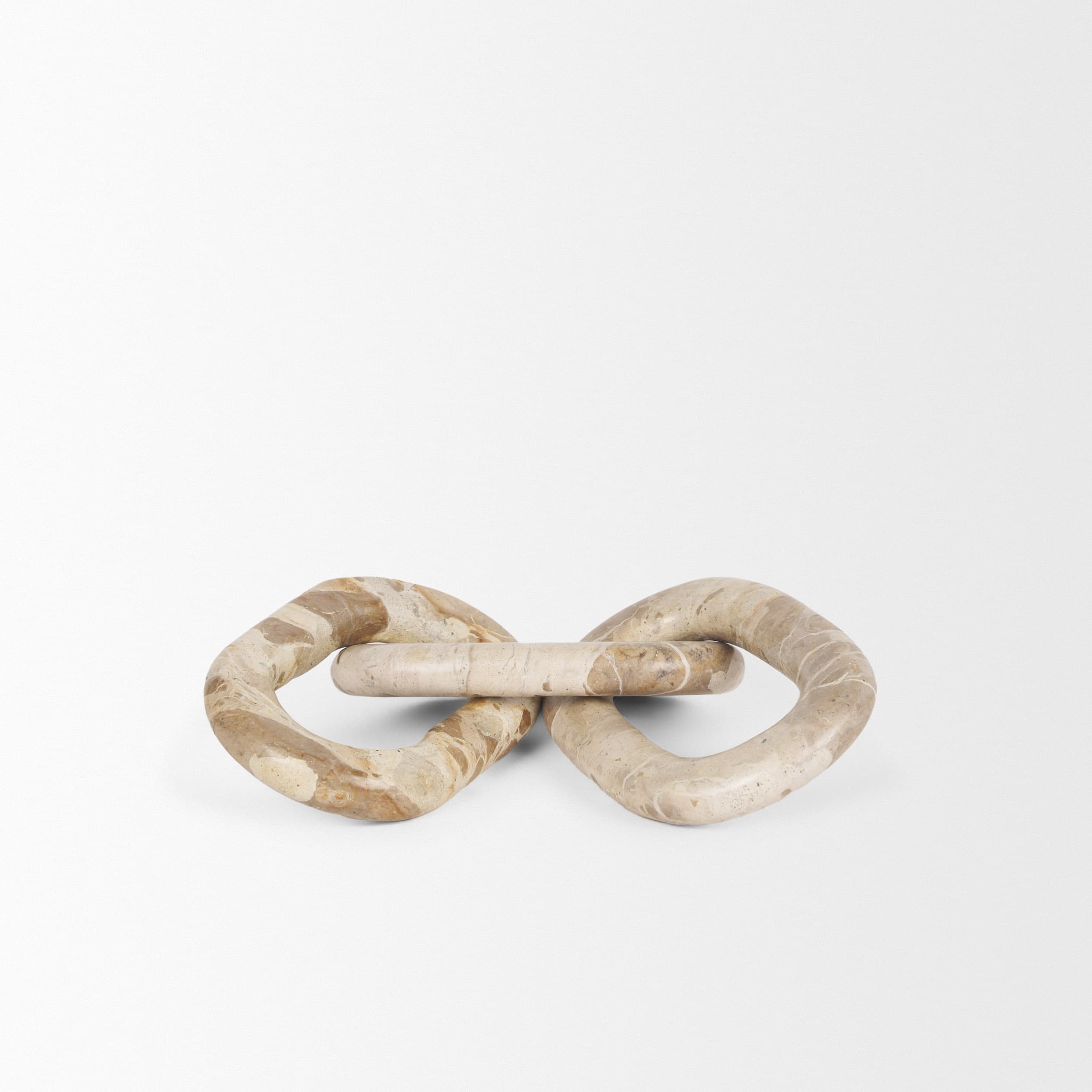 Reinir Beige Marble Chain Link Decorative Object — product photograph