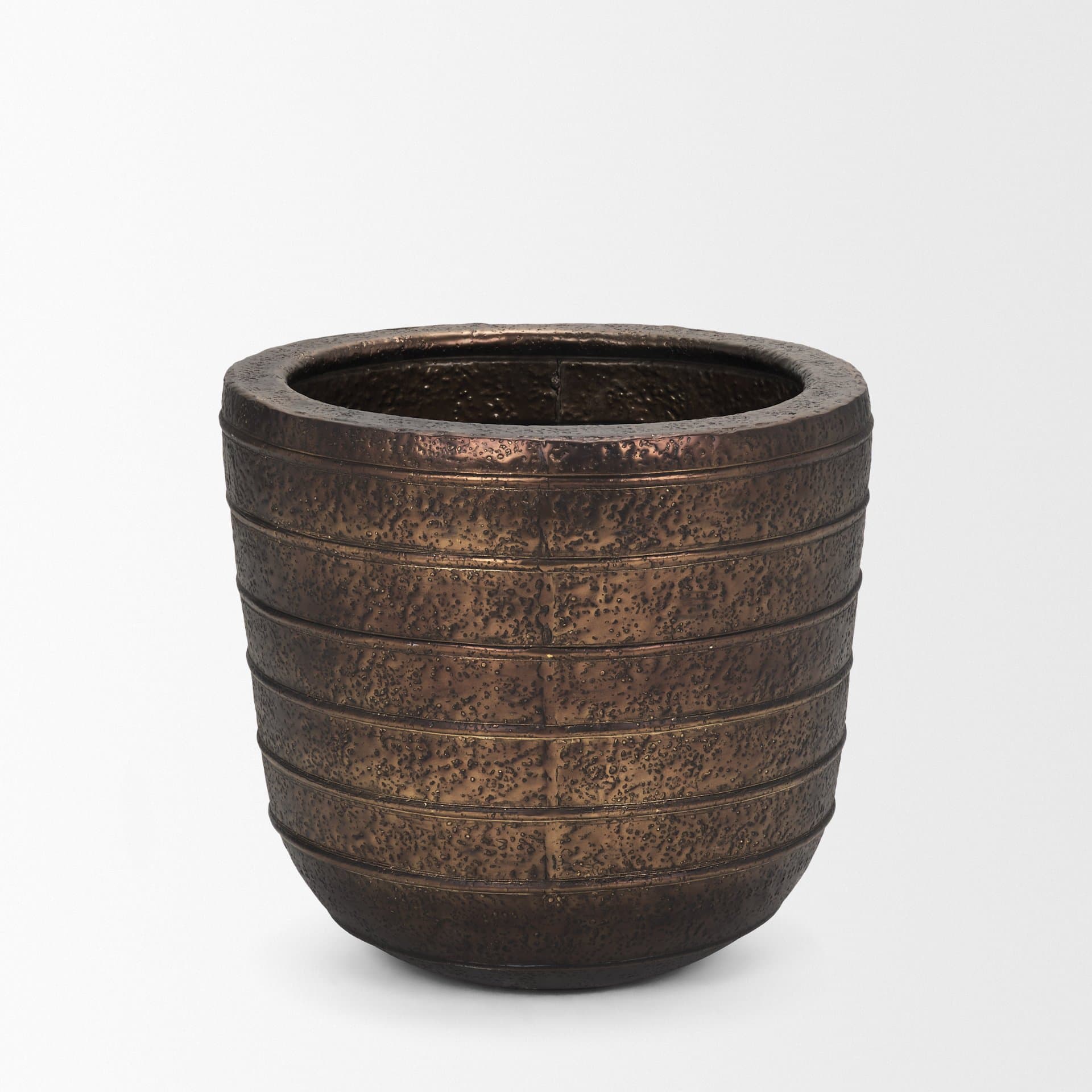 Aivana Large Antiqued Gold Metal Floor Vase — product photograph