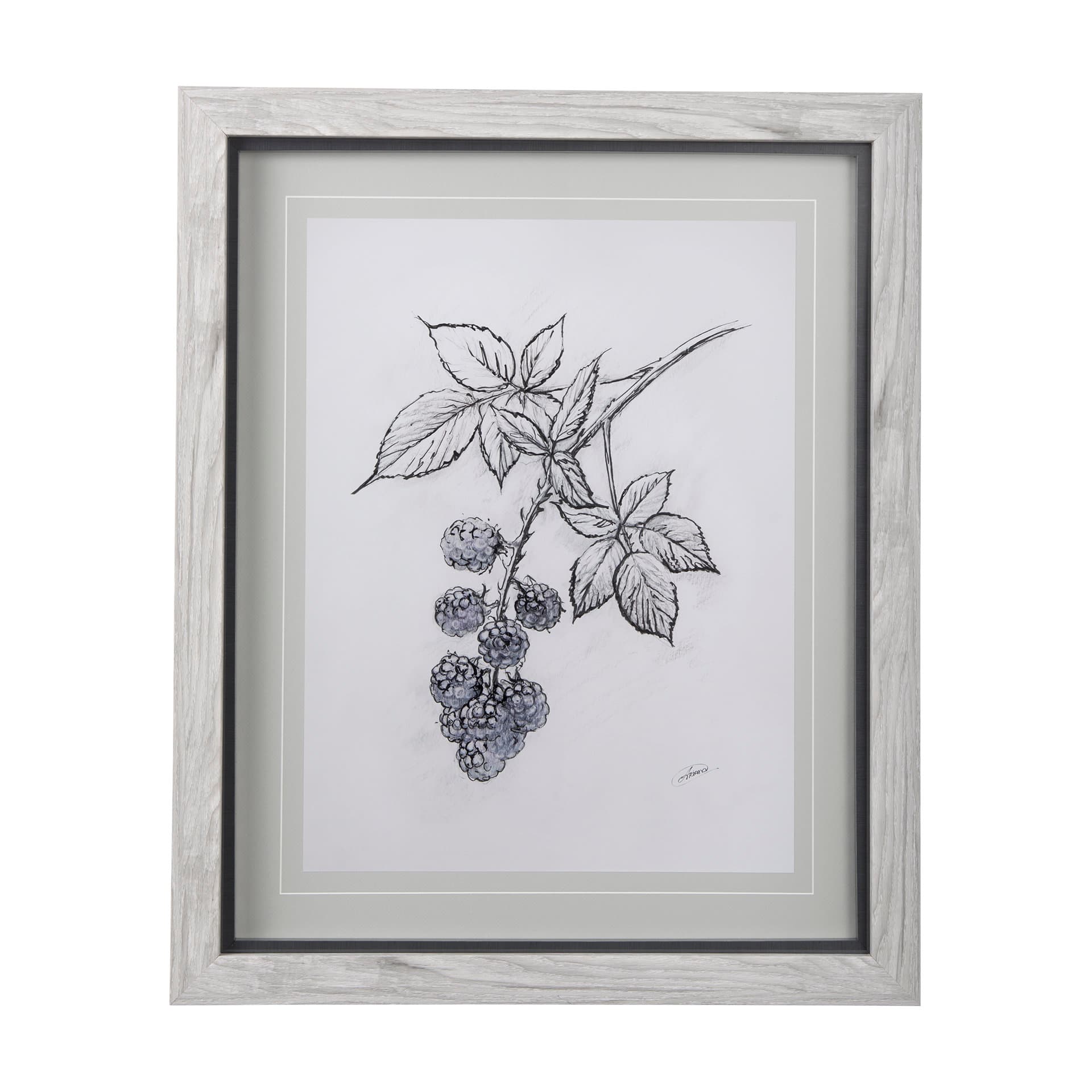 WildBerry Collection Blackberry Mercana Studio Hand Embellished Framed Art Print Matted under Glass — product photograph