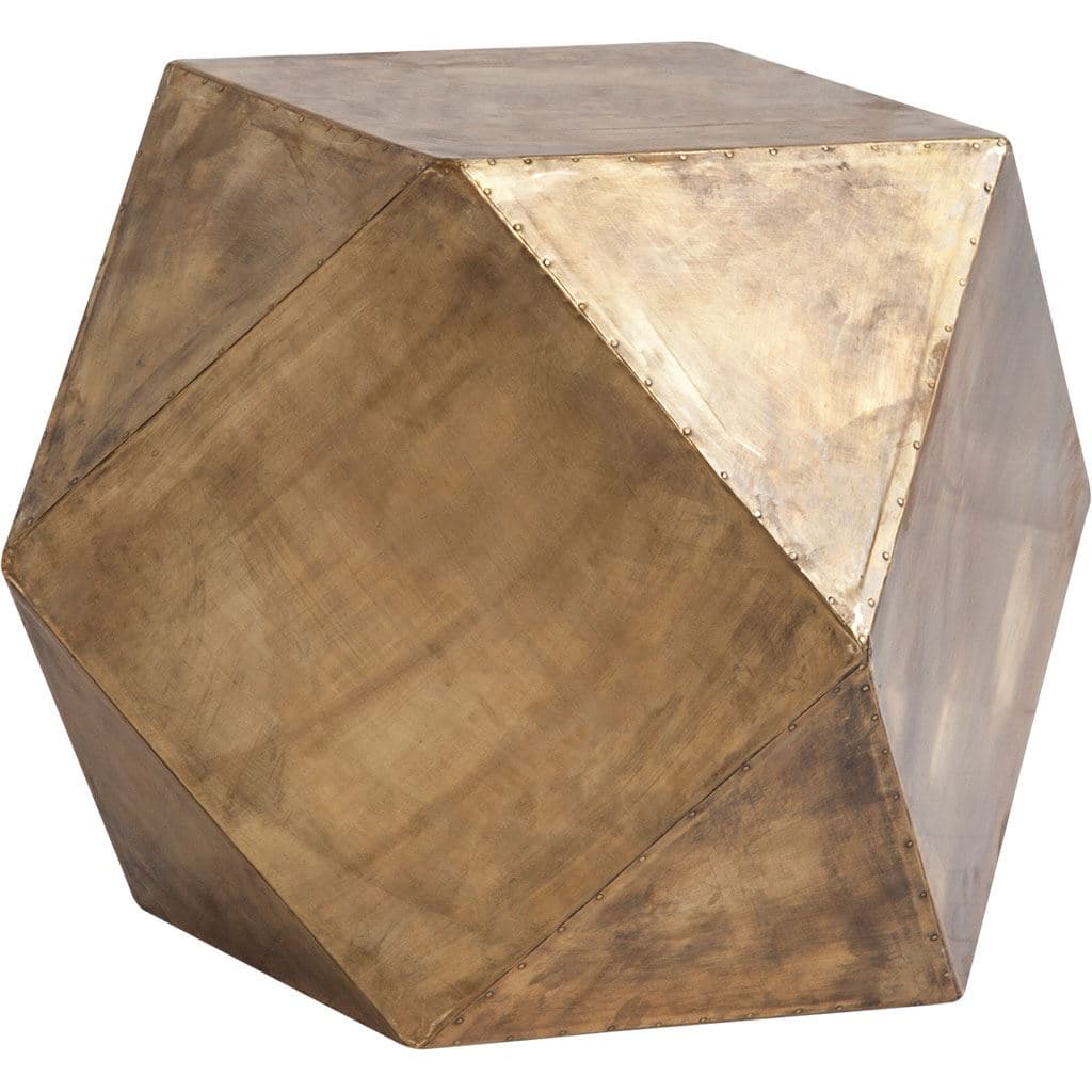 Exagoni 26" x 18.5" Hexagonal Brass Plated Hexagonal End/Side Table — product photograph