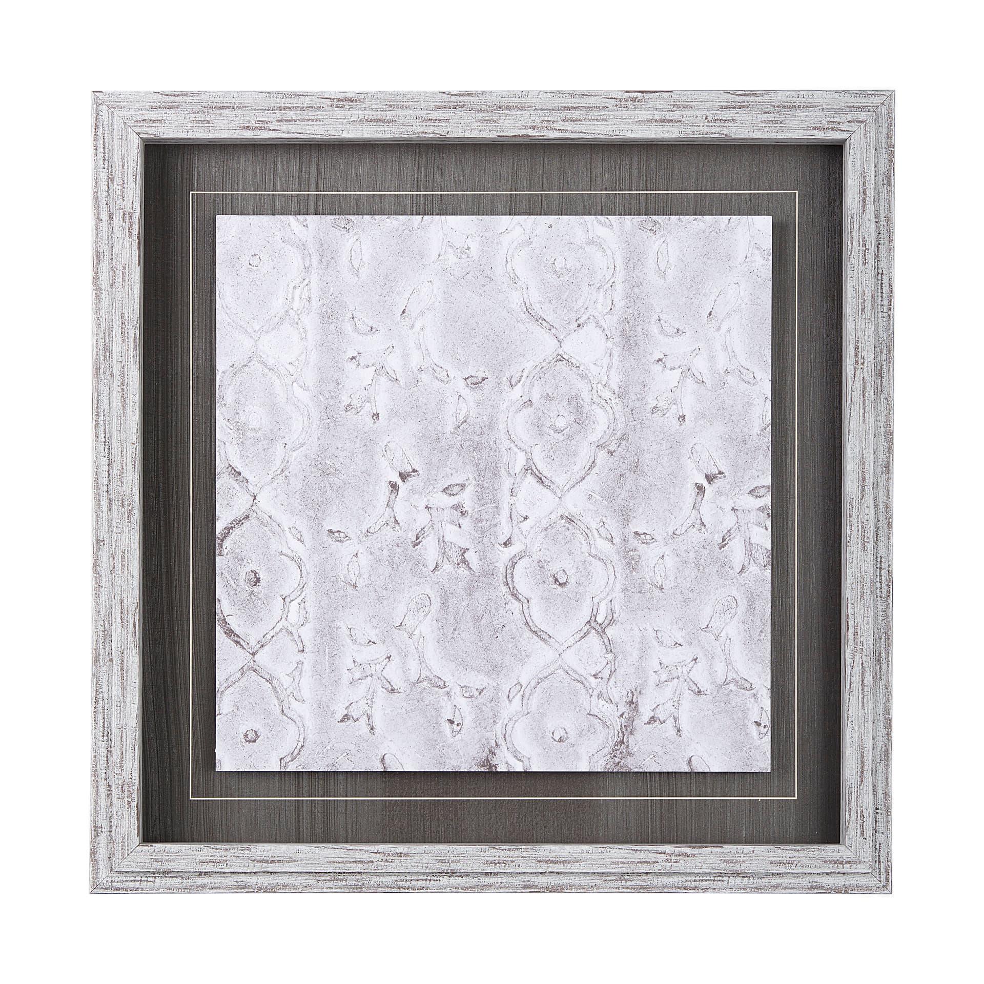 Vintage Tile Collection III by Mercana Studio a Hand Embellished Textured Framed Art Print — product photograph