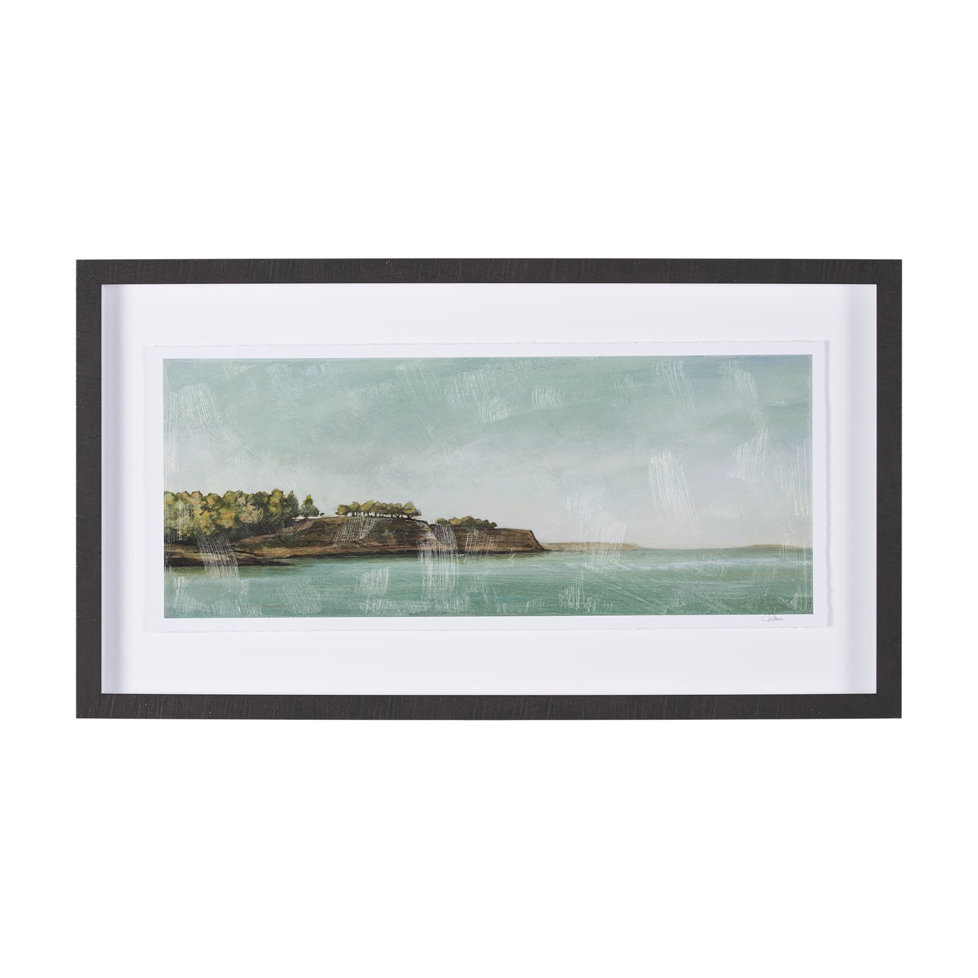Coastal Destination by Mercana Studio a Hand Embellished Framed Art Print Matted under Glass — product photograph