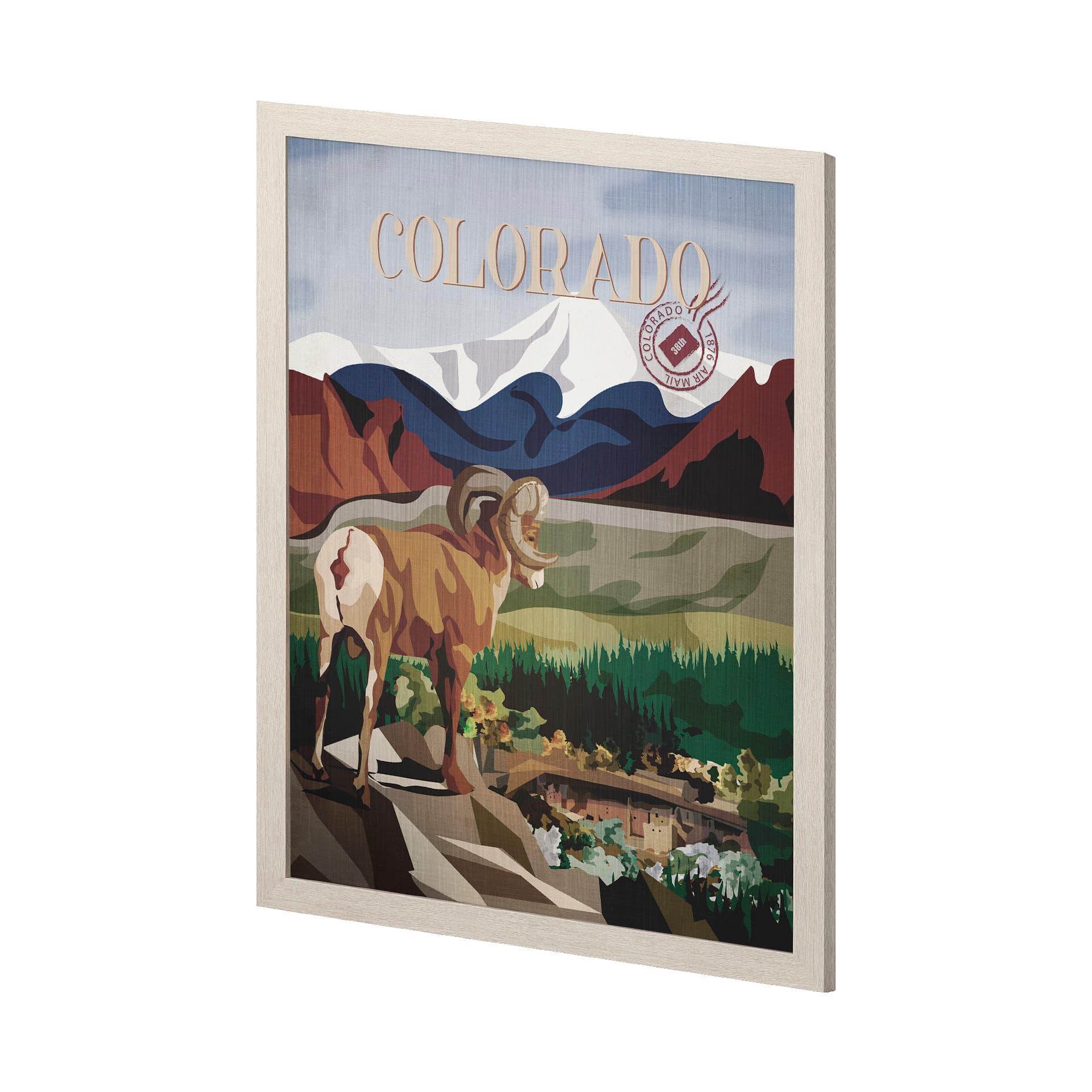 Colorado Go USA (L) by Mercana Studio a Hand Embellished Decograph Framed Art Print — product photograph