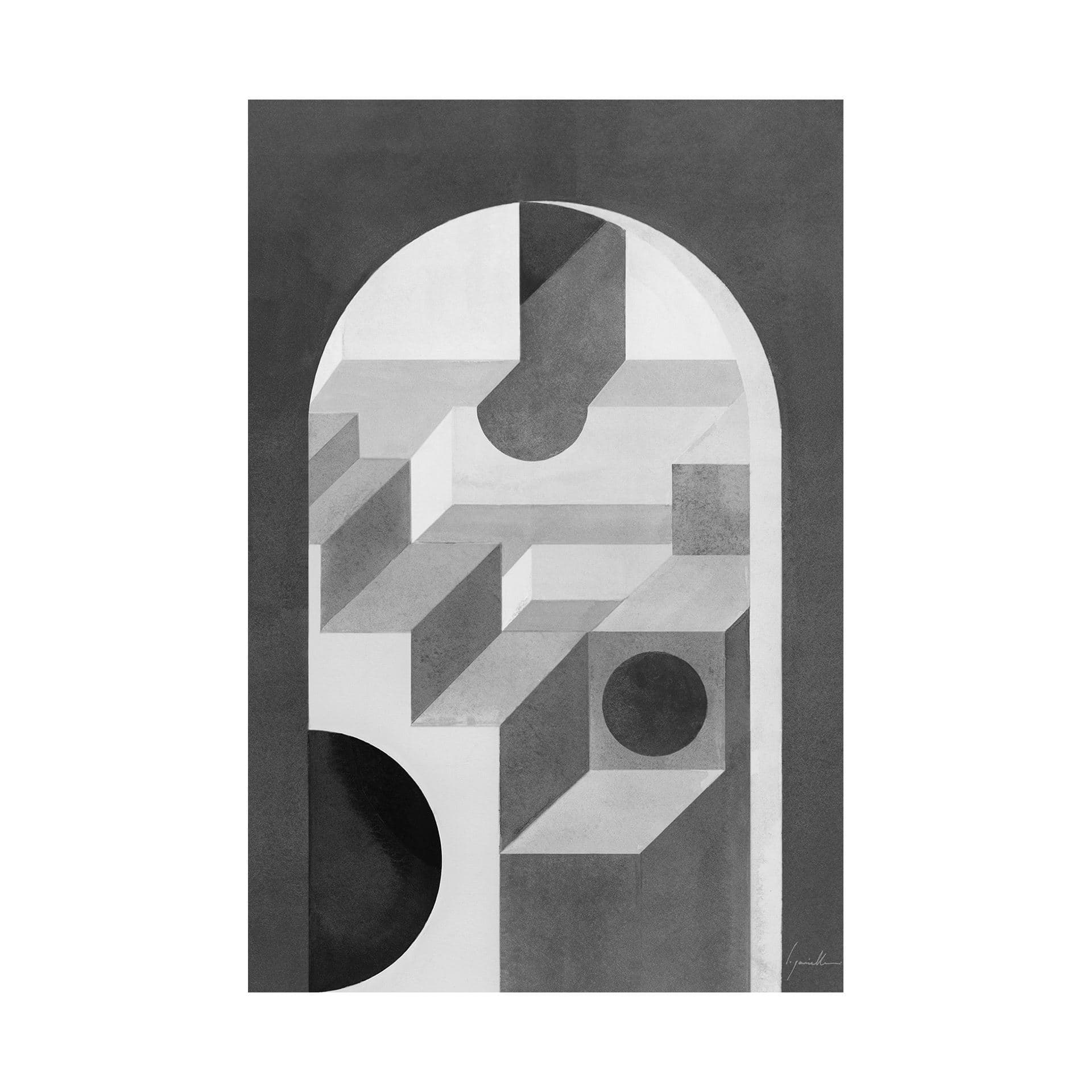 Labyrinth II Gray by Mercana Studio a Hand Embellished Textured Canvas — product photograph