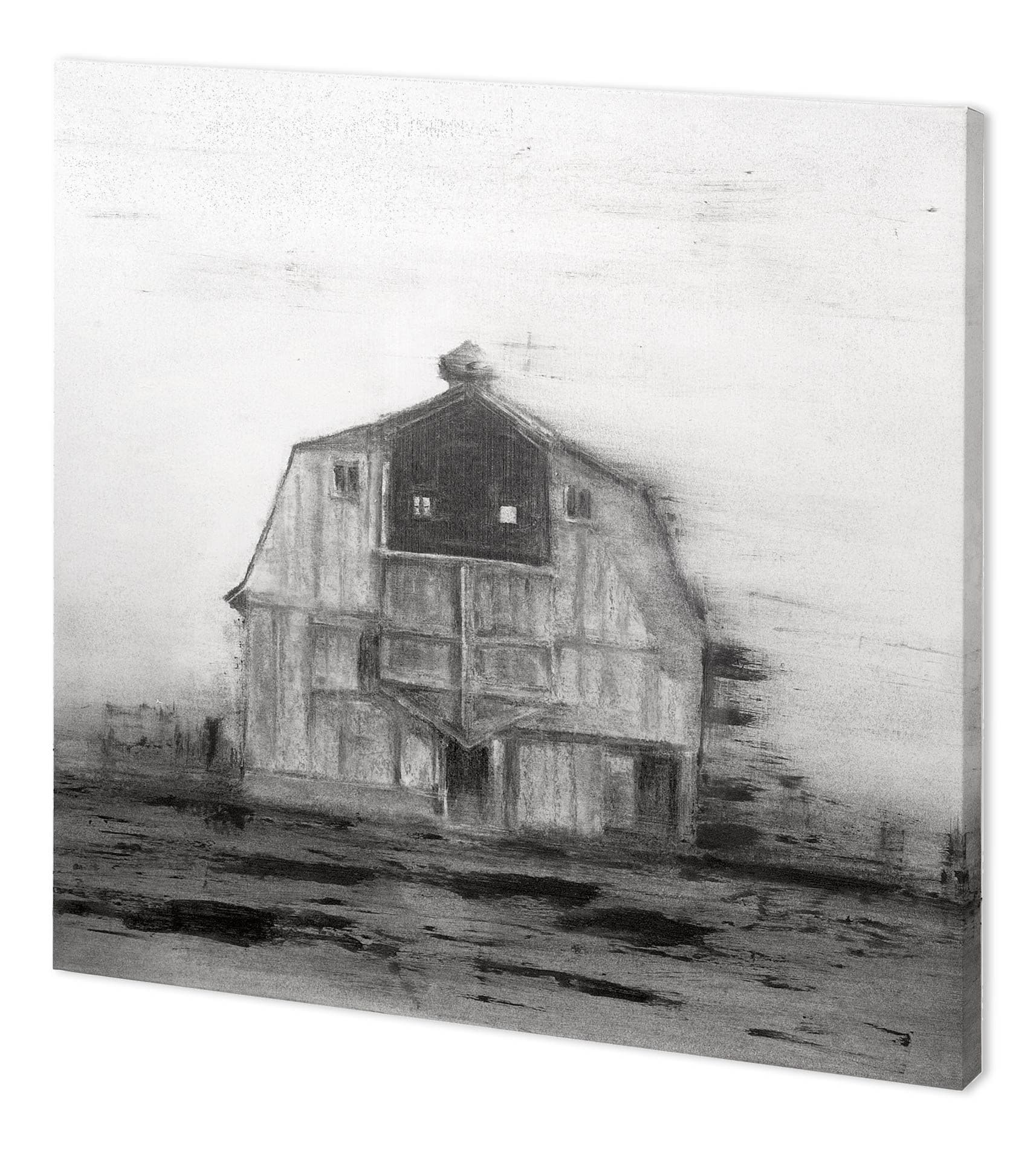 Barn House in Wind II by Mercana Studio a Hand Embellished Textured Canvas — product photograph