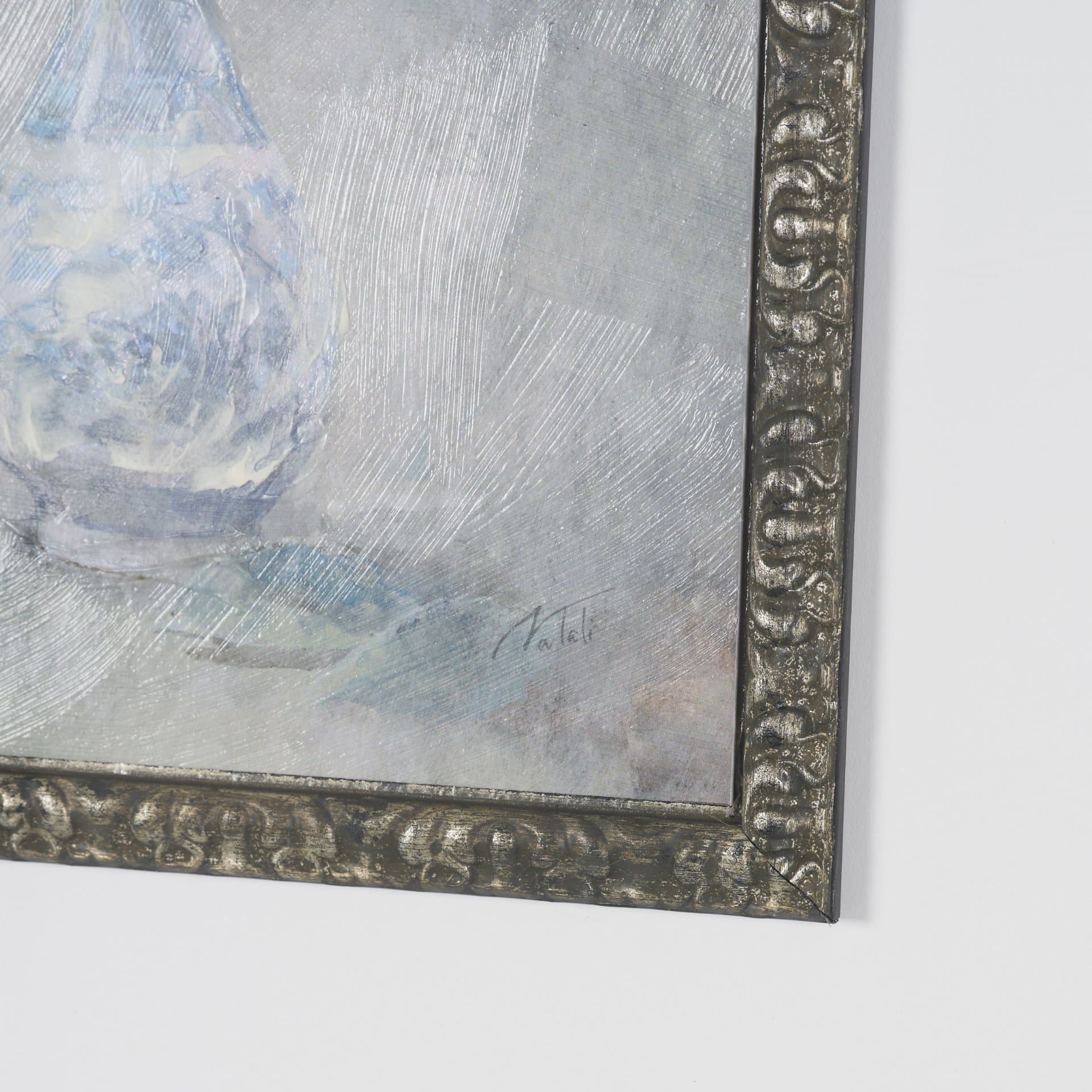 Dynasty Bloom III by Mercana Studio Hand-Embellished Textured Framed Artwork Matted under Glass — product photograph
