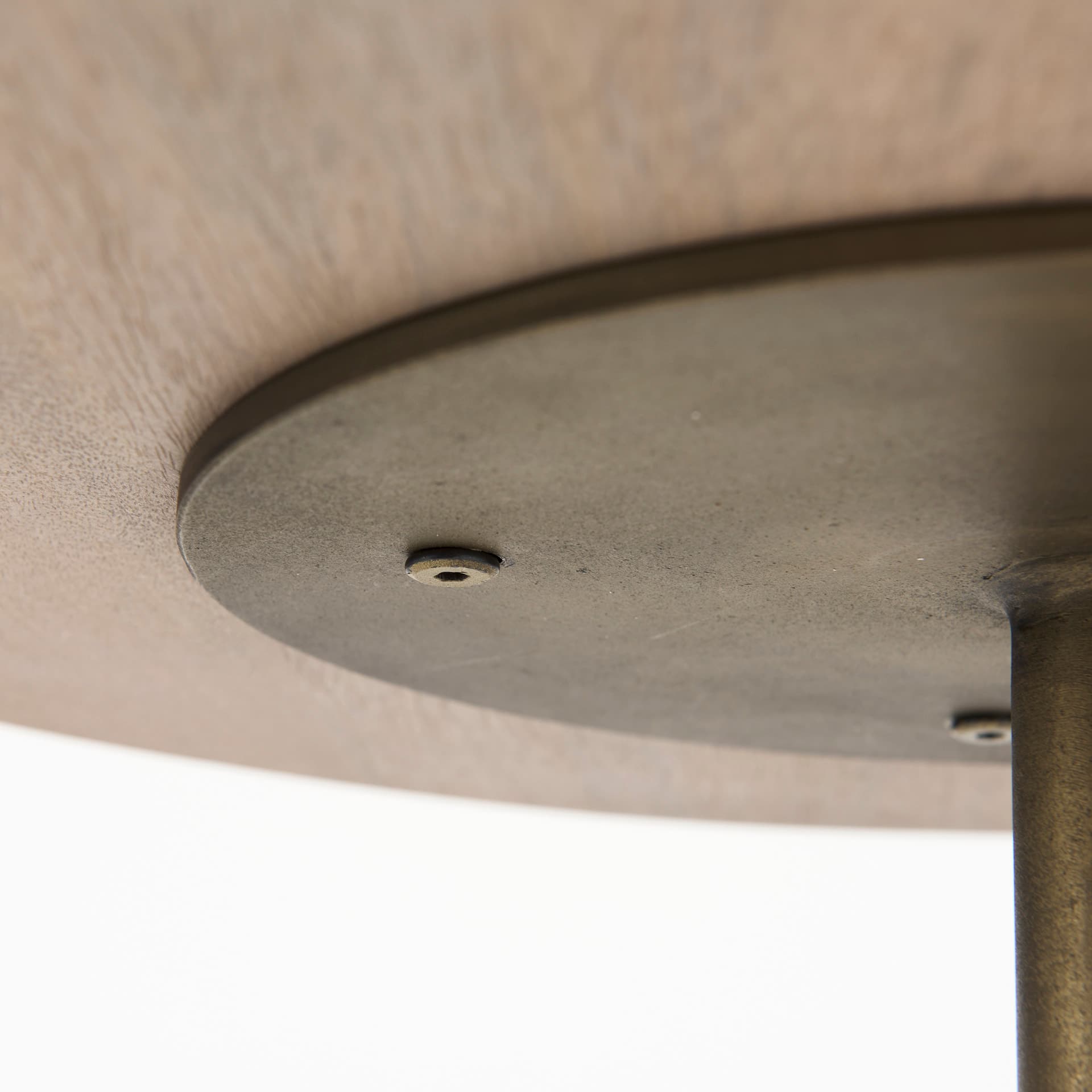 Maxwell 20" Round Light Brown Wood w/ Gold Metal Pedestal Side Table — product photograph