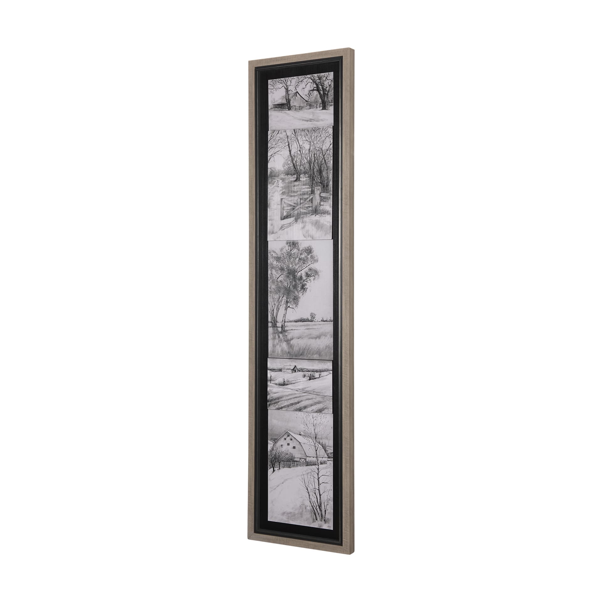 Countryside Sketches I by Ariana a Hand Embellished Textured Framed Art Print — product photograph