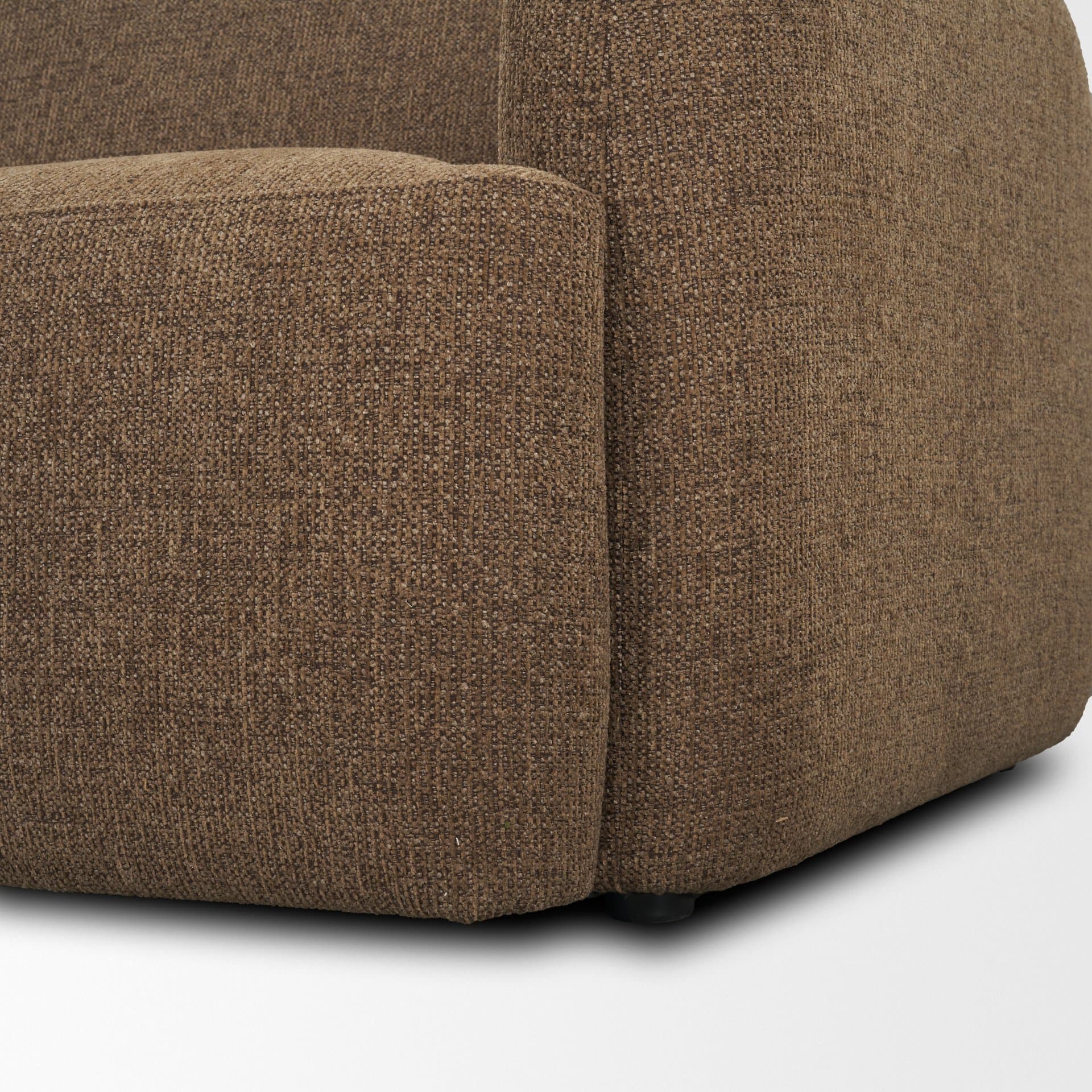 Saga Textured Brown Plush Fabric 3 Seater Sofa — product photograph