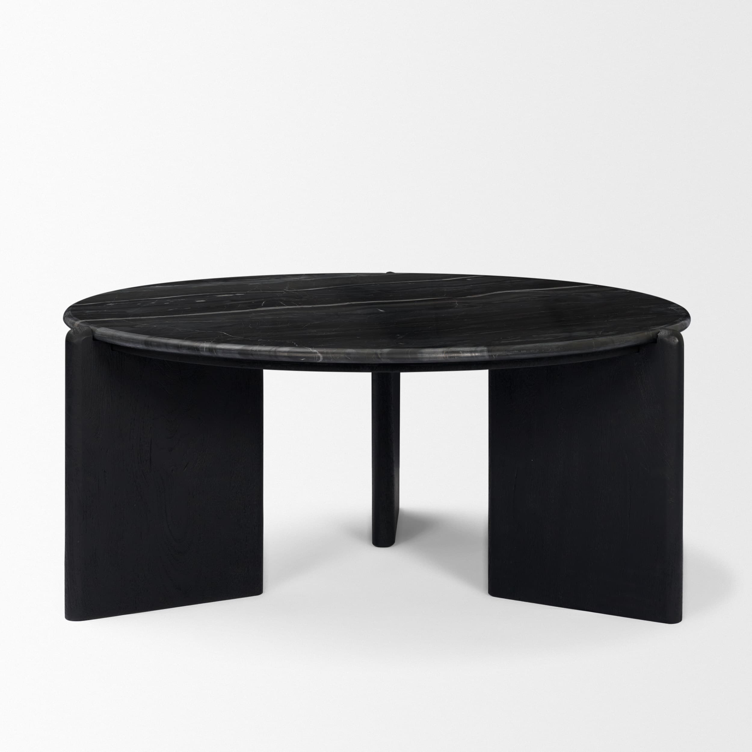 Rumer Black Wood w/ Black Marble Coffee Table — product photograph