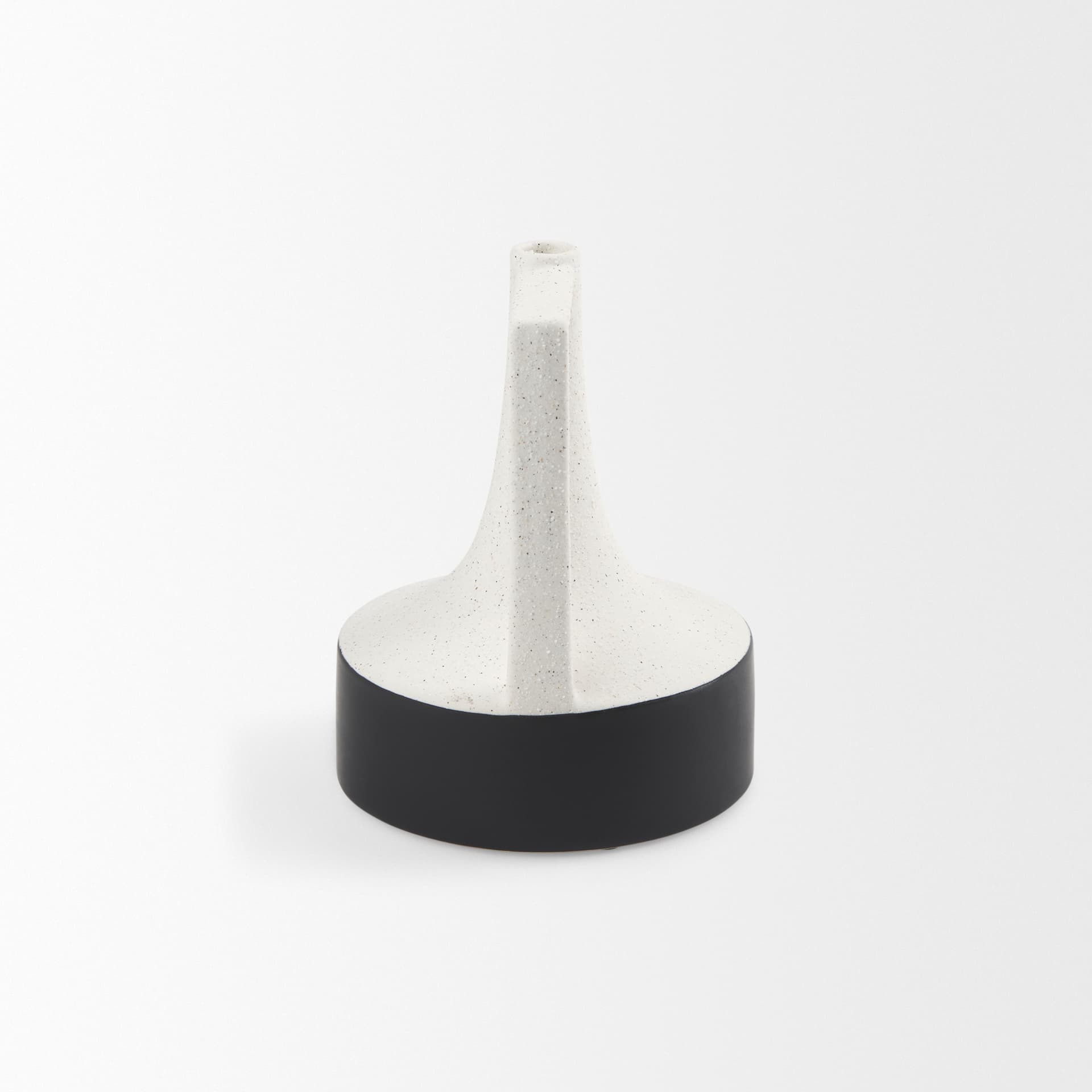 Burton 8.3H Small White and Black Ceramic Jug Vase — product photograph