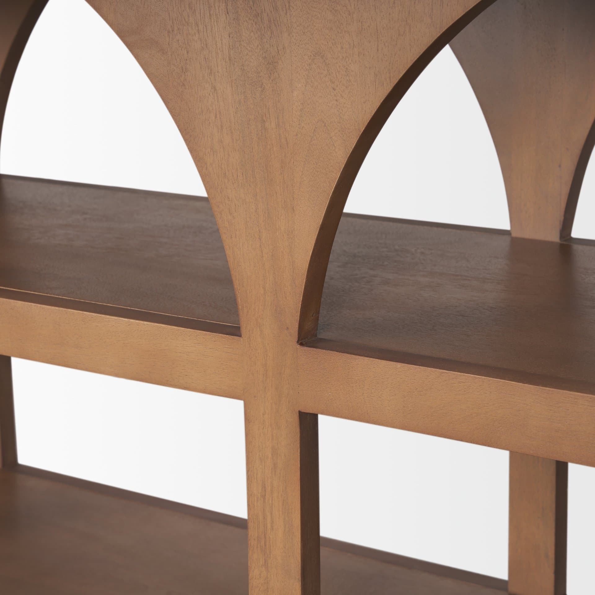 Bela 80" Medium Brown Wood Arched Console Table — product photograph
