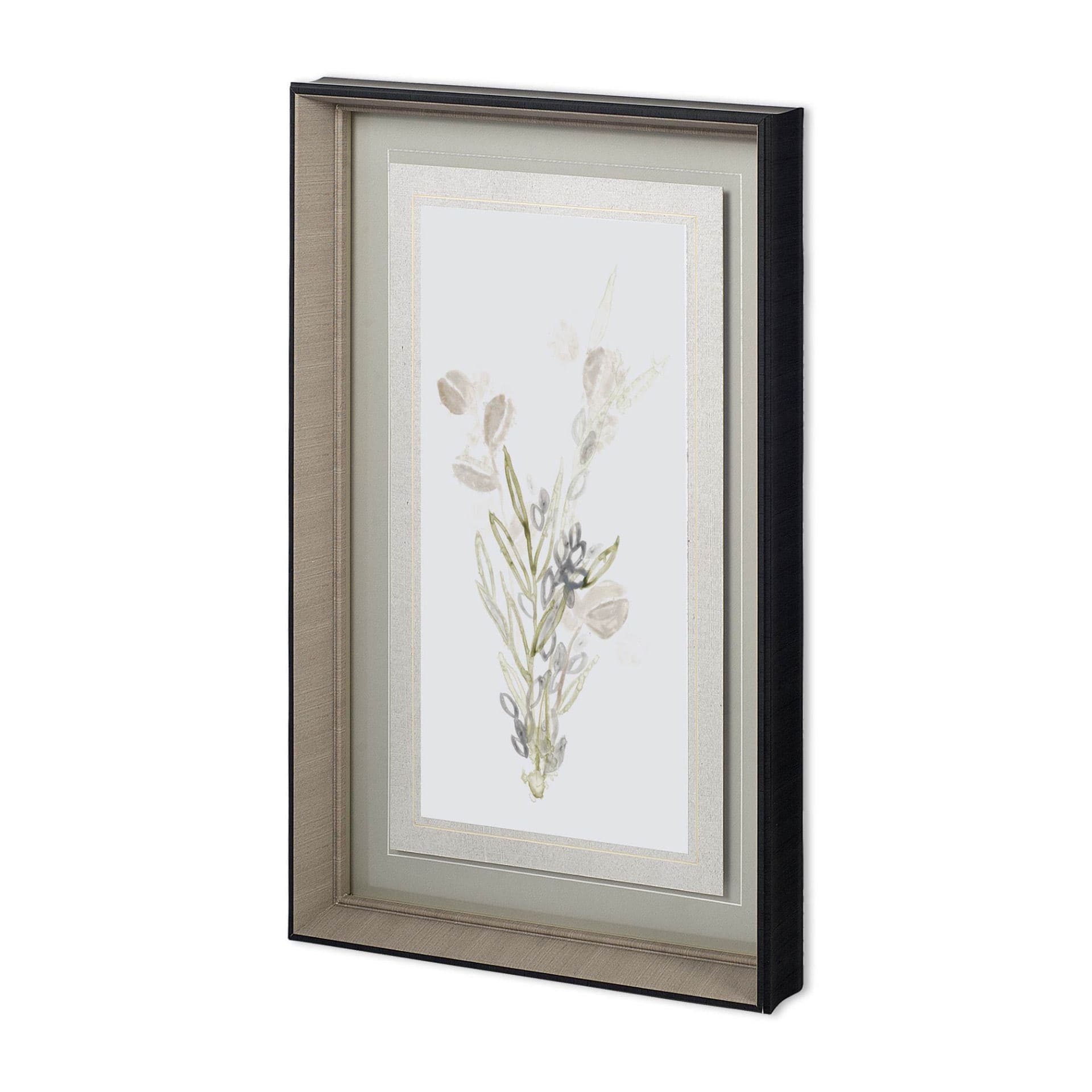 Botanica Whimsy II by June Erica Vess Hand Embellished Textured Framed Art Print Matted under Glass — product photograph