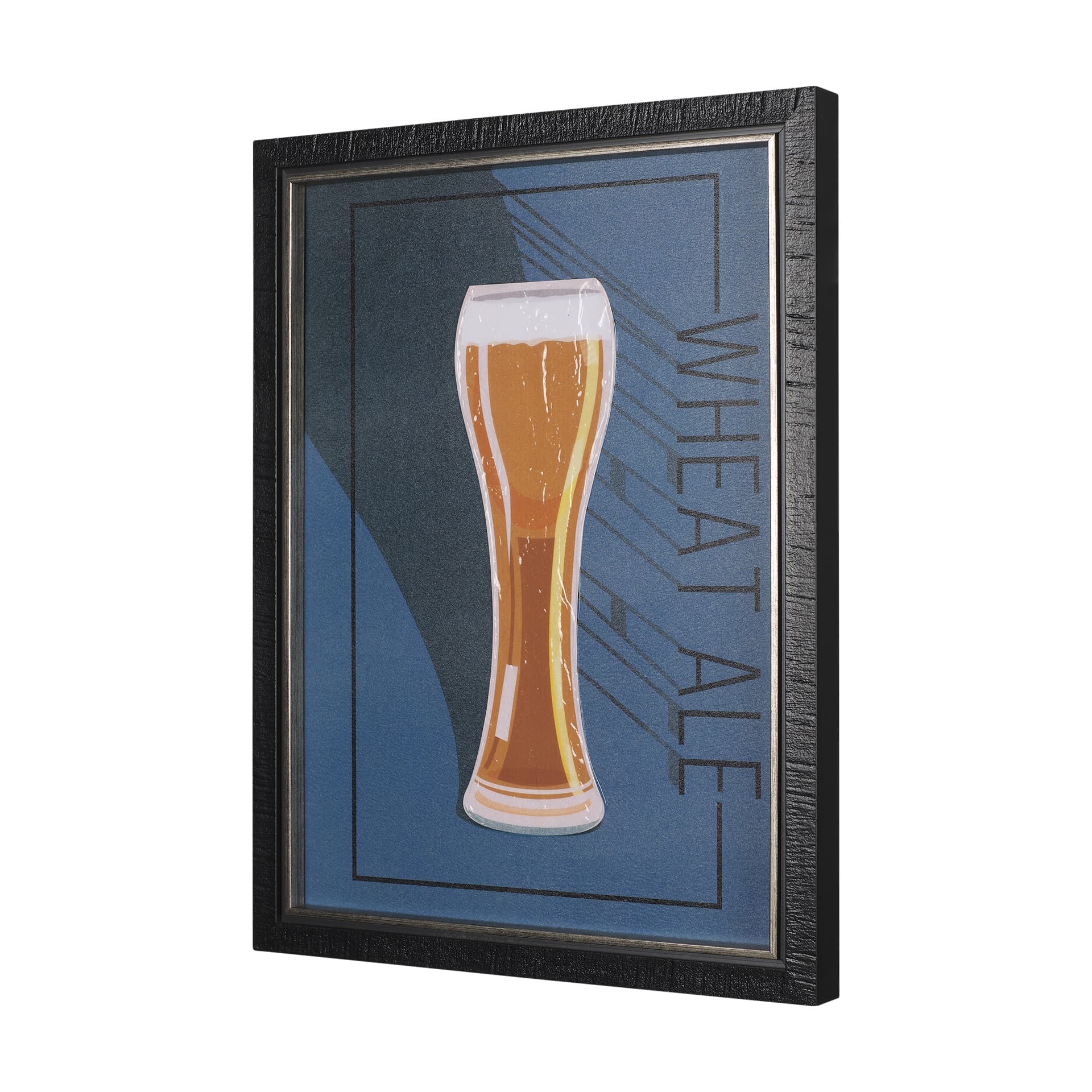 Beer Poster Wheat Ale by Mercana Studio a Hand Embellished Textured Framed Art Print — product photograph