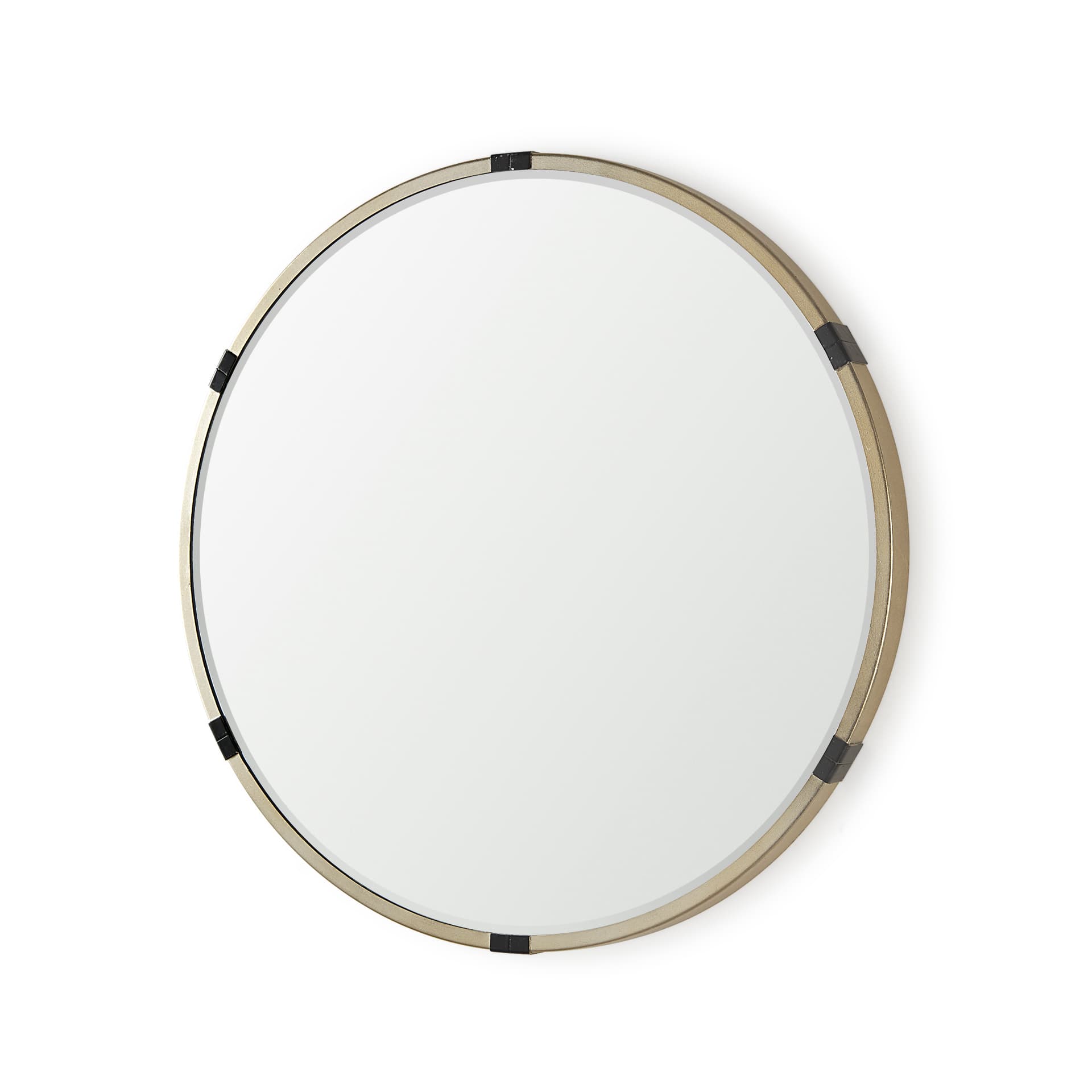 Melissa 28.5" Medium Round Gold Metal Wall Mirror — product photograph