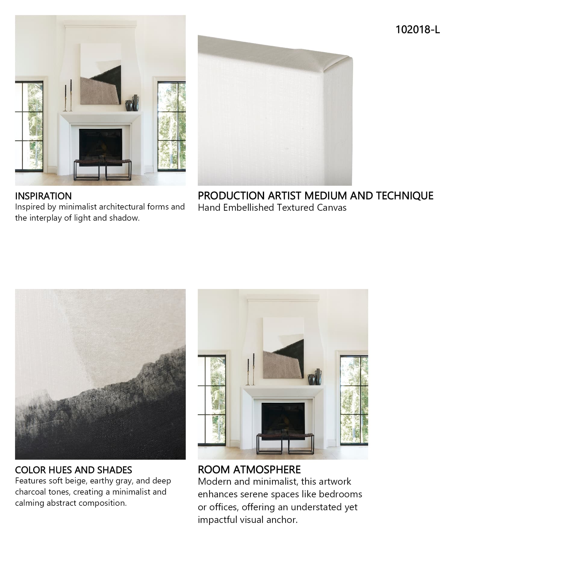 Pages II by Mercana Studio a Hand Embellished Textured Canvas — in a styled room