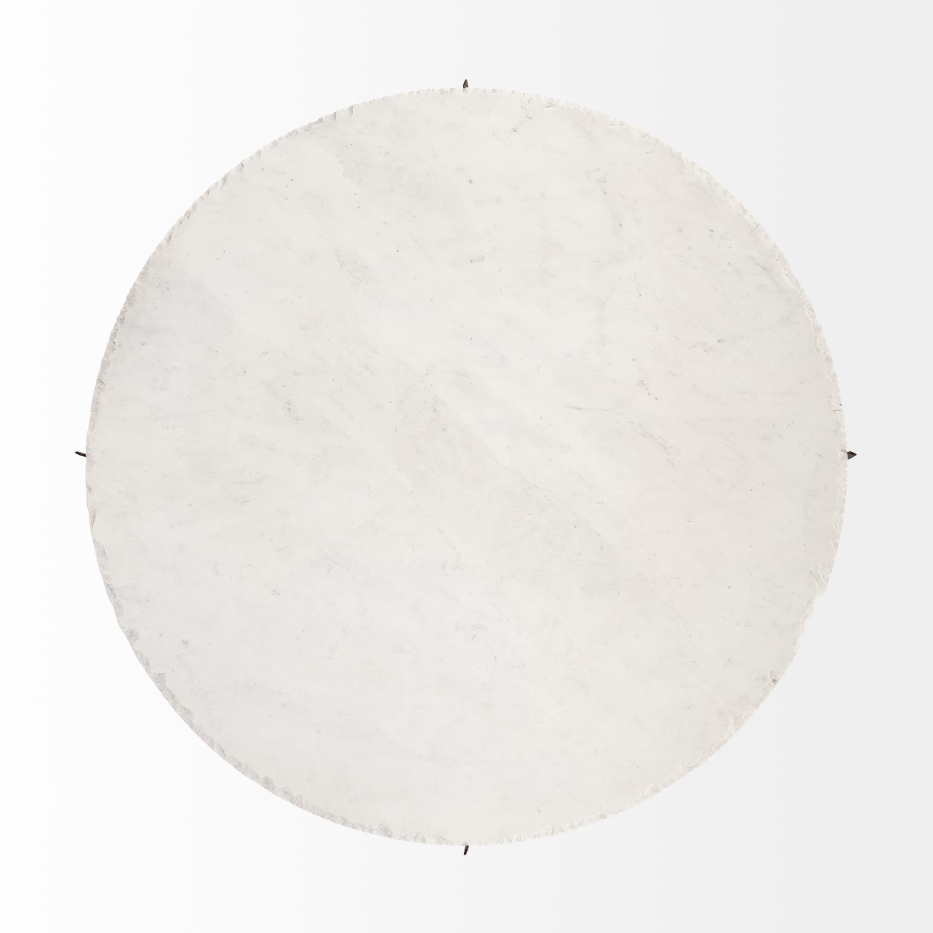 Reinhold 49" Round White Marble Top Gold Metal Base Coffee Table — product photograph