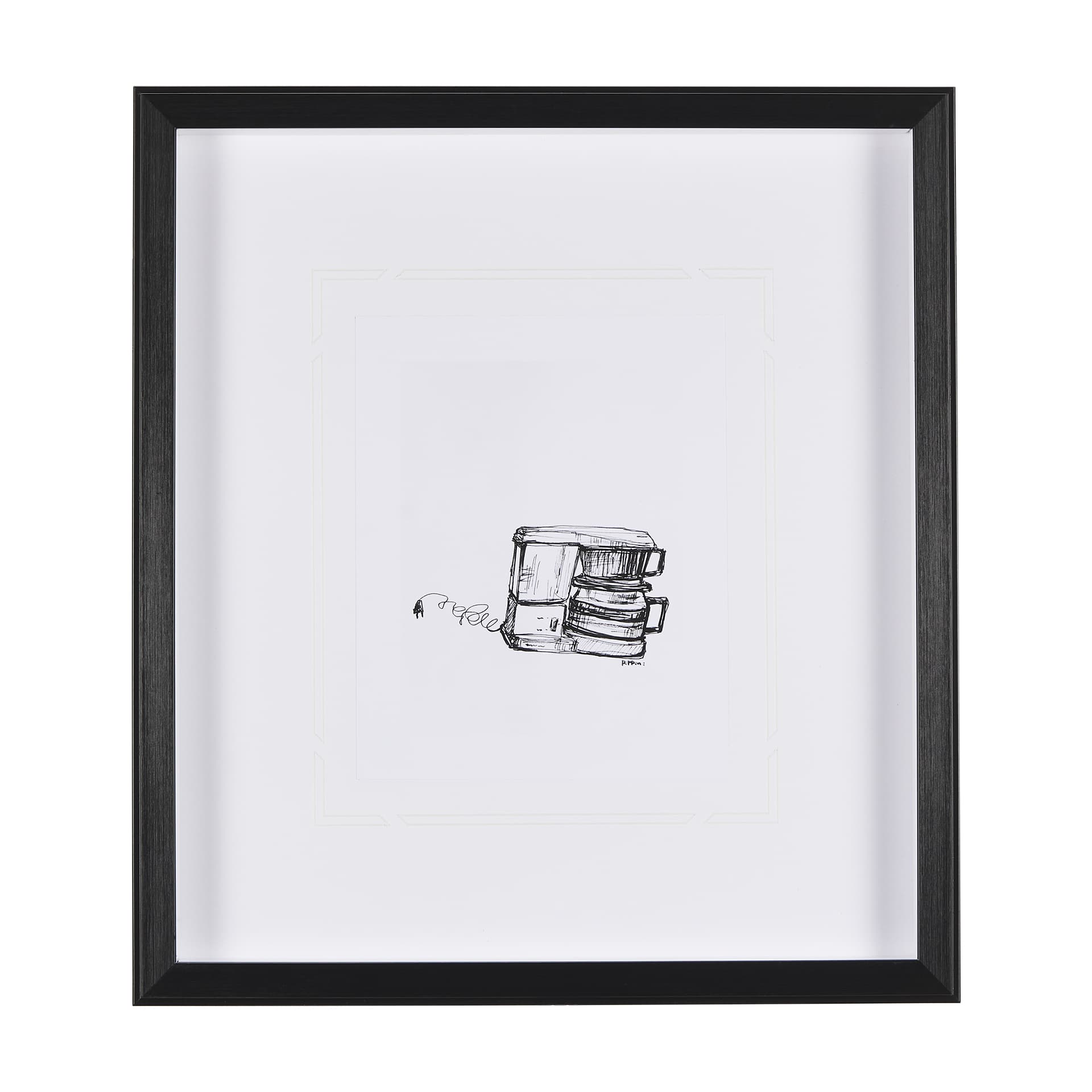 Drip Coffee Maker by Simeng a Framed Art Print Matted under Glass — product photograph