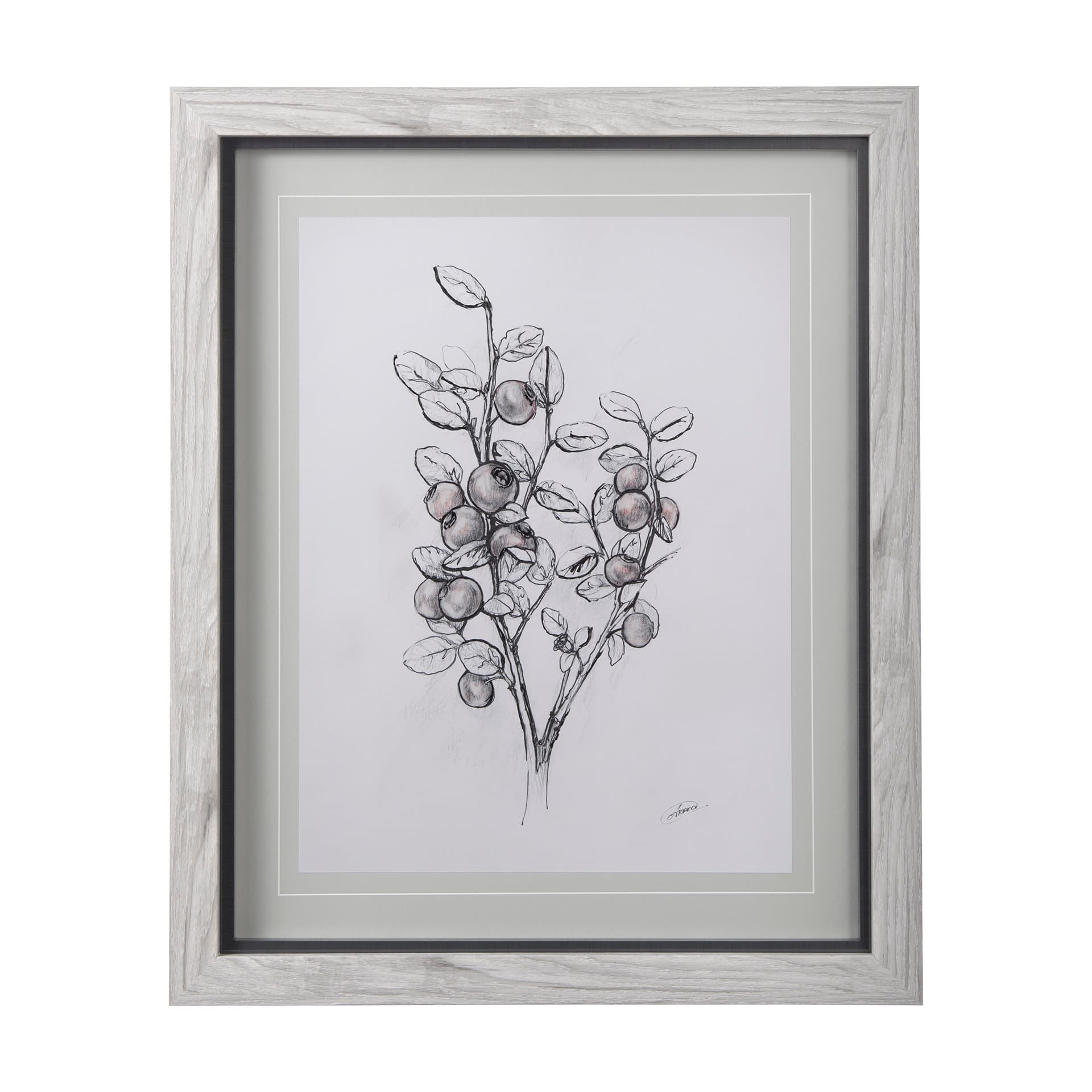 WildBerry Collection Hucklberry Mercana Studio Hand Embellished Framed Art Print Matted under Glass — product photograph