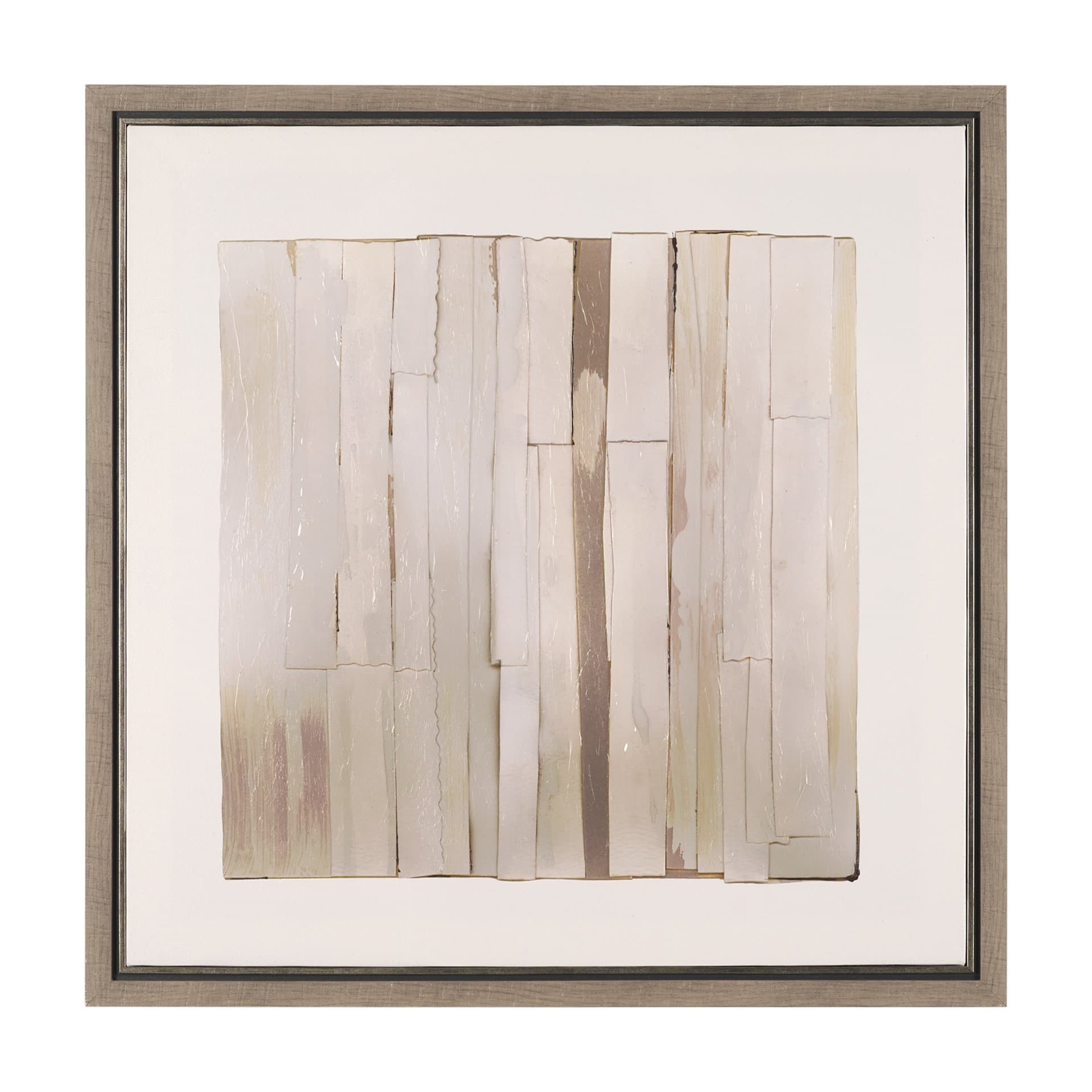 Glazed Echoes White I by Cartissi Hand-Embellished Textured Framed Canvas Artwork — product photograph