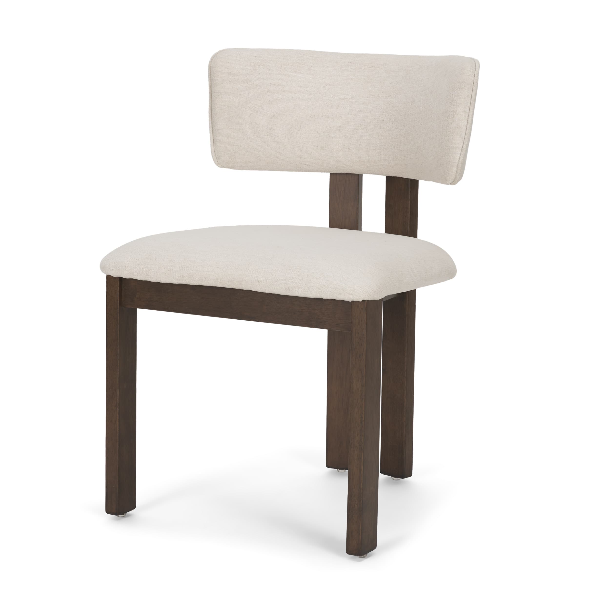 Soho Open Back Dining Side Chair | Cream Chenille w/ Dark Brown Wood — product photograph