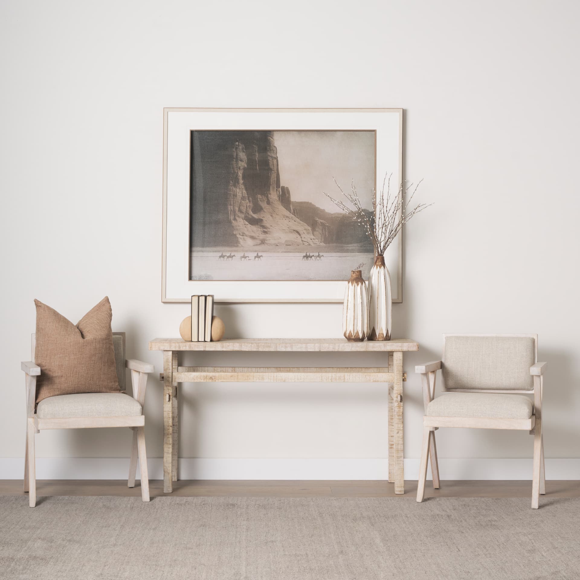 Sisko I Short Rustic Brown White Ceramic Vase — product photograph
