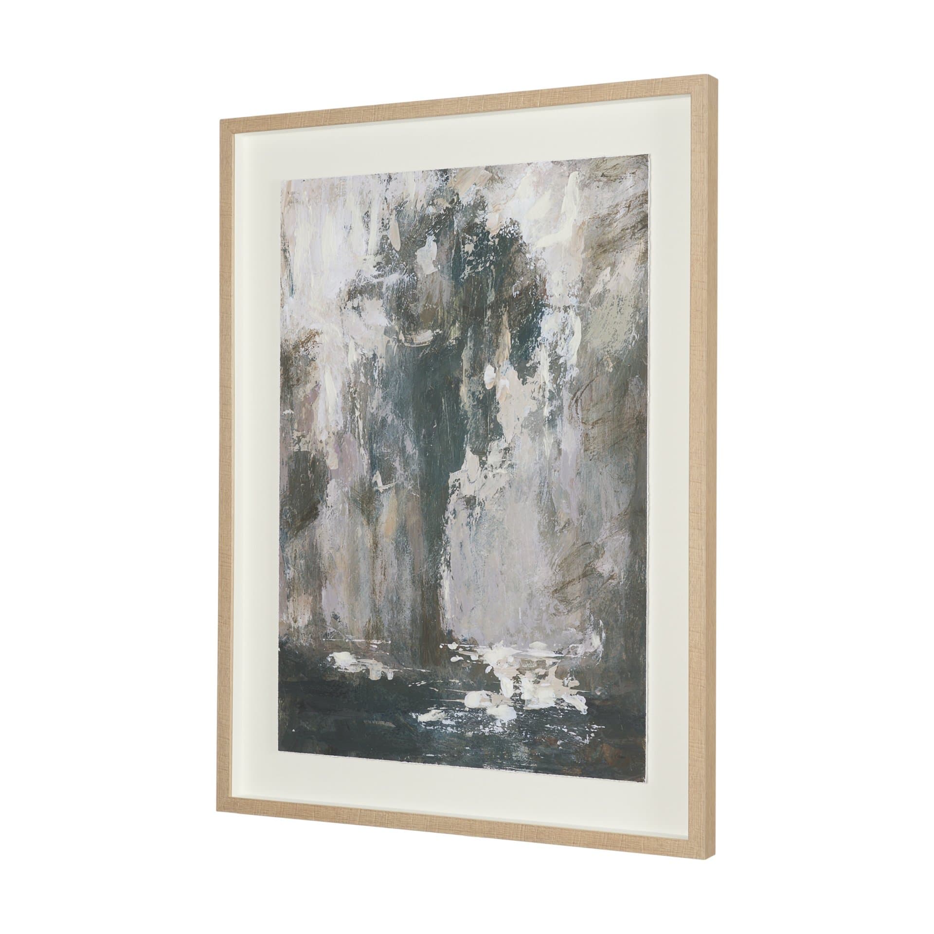Forest Whispers I by Mercana Studio Hand-Embellished Textured Framed Artwork Matted under Glass — product photograph