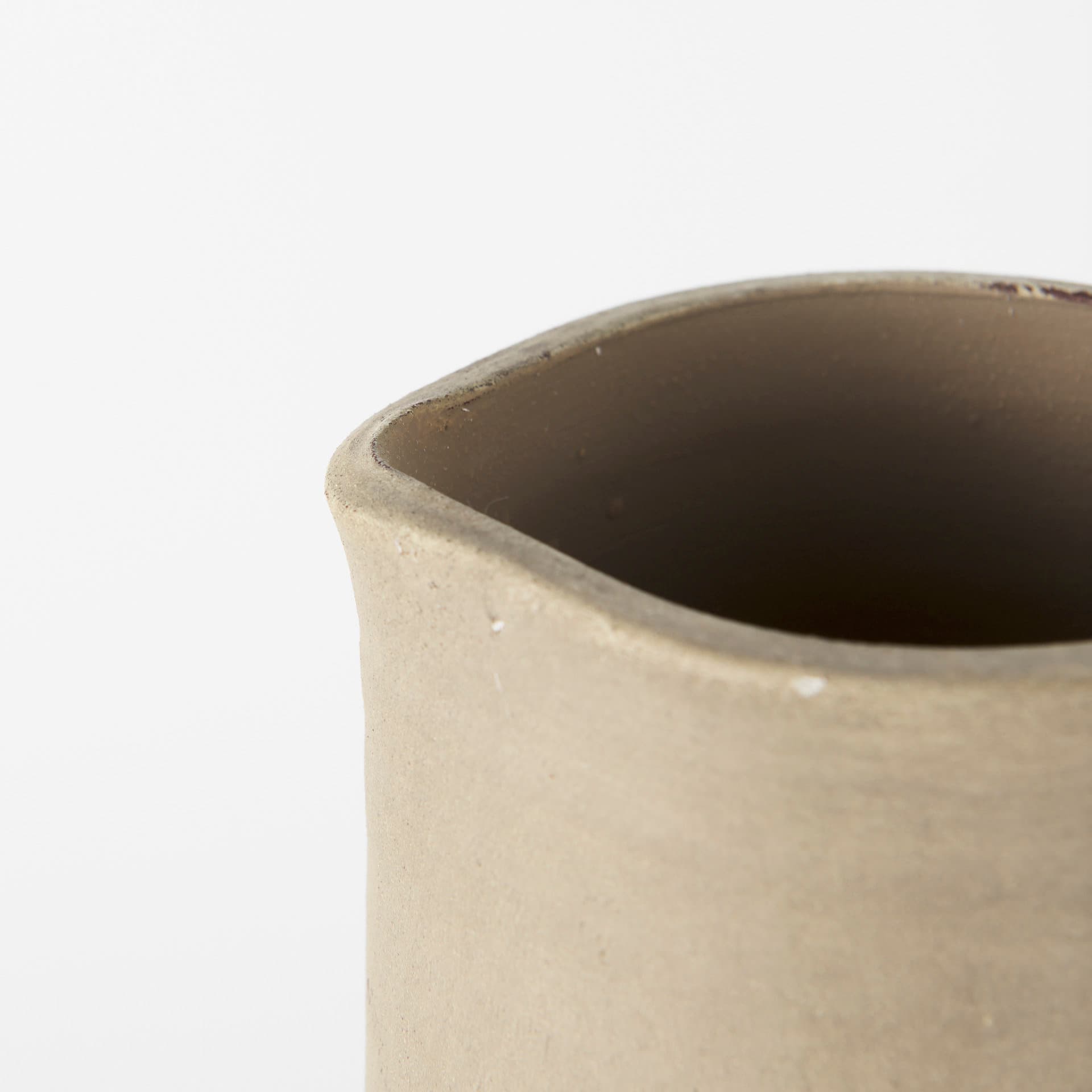 Garand Large 18.8H Two-Toned White Natural Ceramic Jug — product photograph