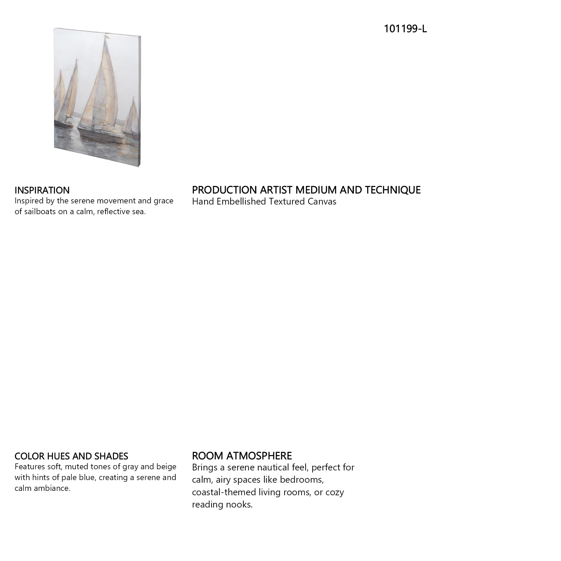 Plein Air Sailboats I by Ethan Harper a Hand Embellished Textured Canvas — in a styled room