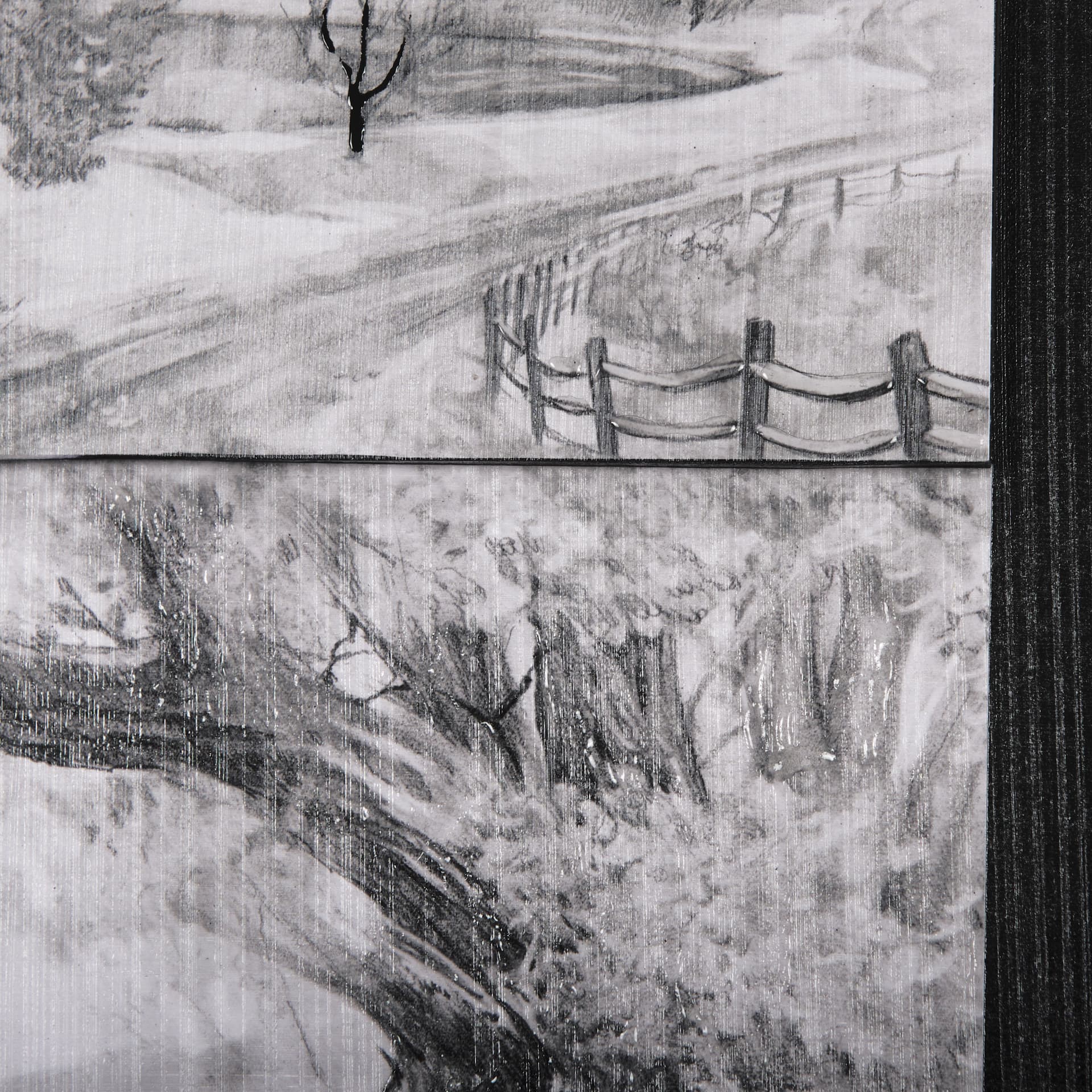 Countryside Sketches II by Ariana a Hand Embellished Textured Framed Art Print — product photograph