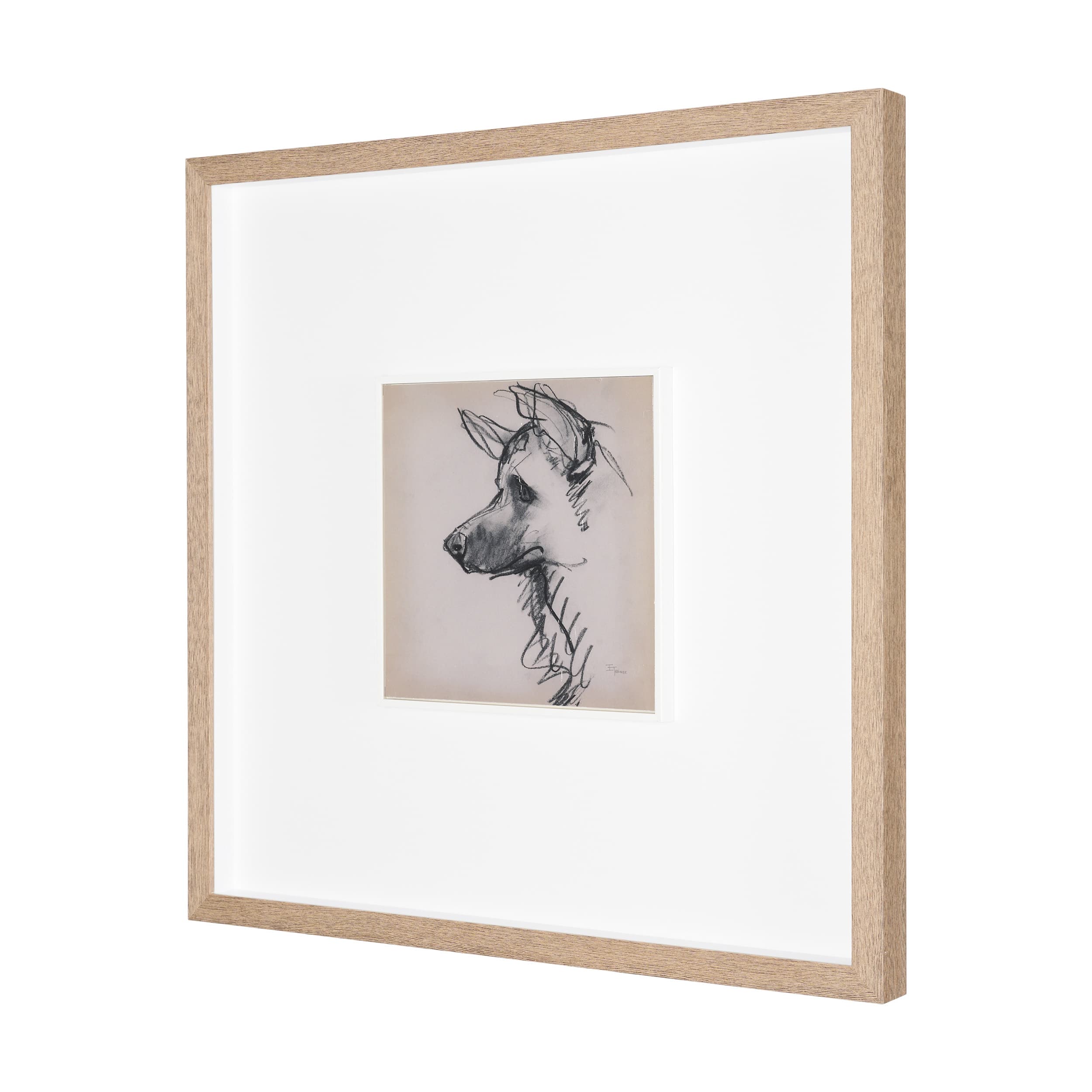 German Shepherd by Mercana Studio Hand-Embellished Framed Artwork Matted under Glass — product photograph