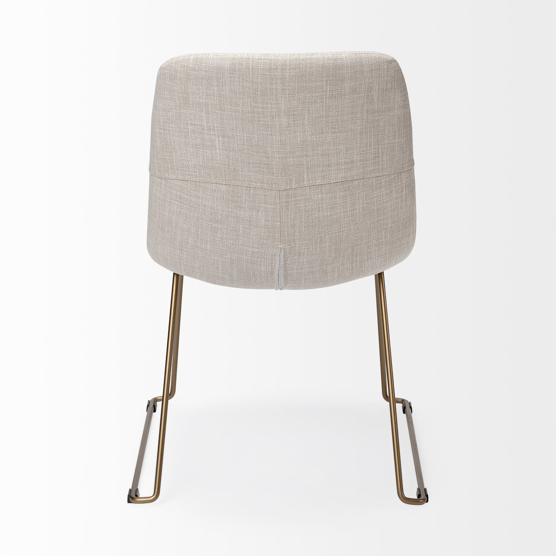Sawyer Solid Back Dining Side Chair | Beige Fabric w/ Gold Metal — product photograph