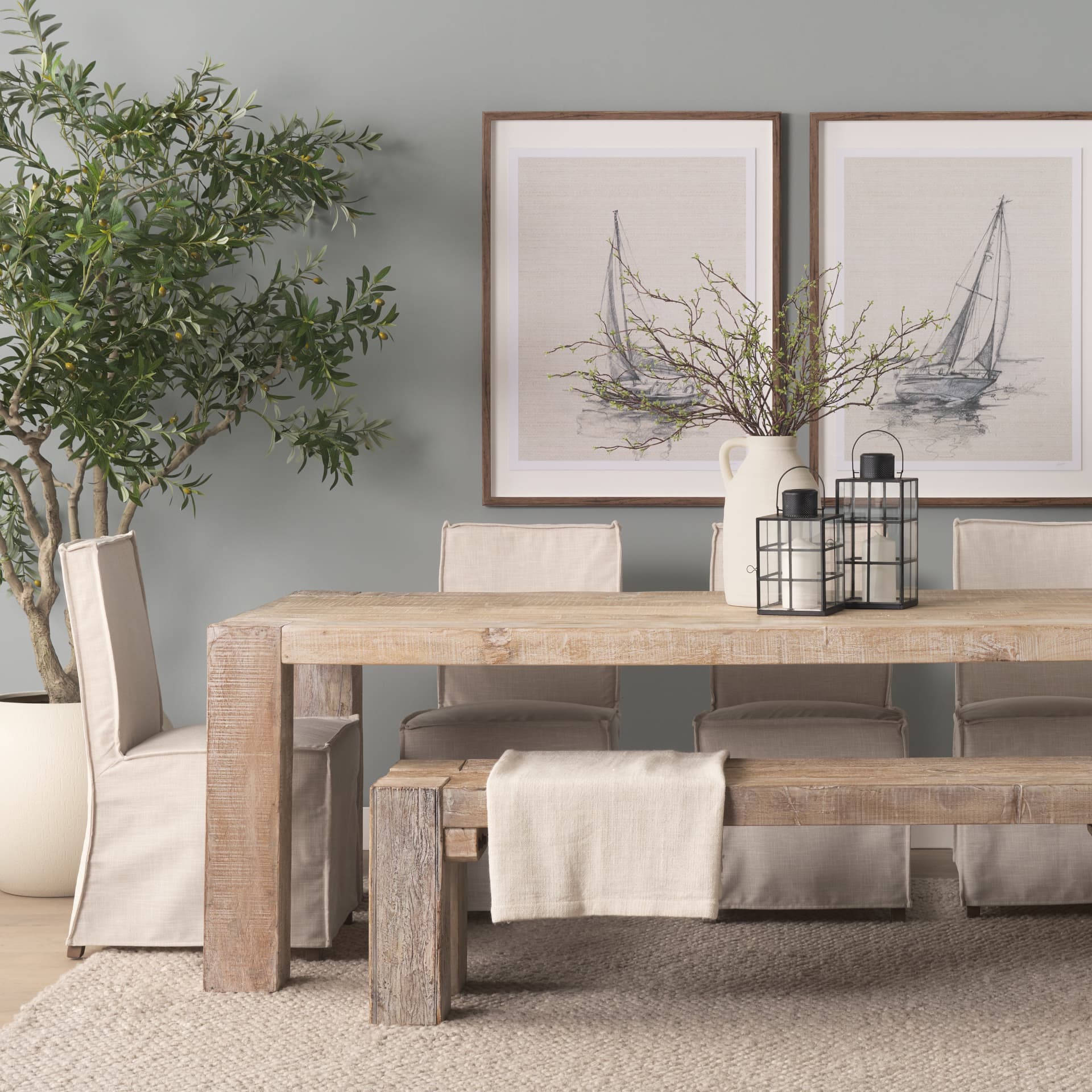 McArthur Whitewash Reclaimed Wood Bench — product photograph