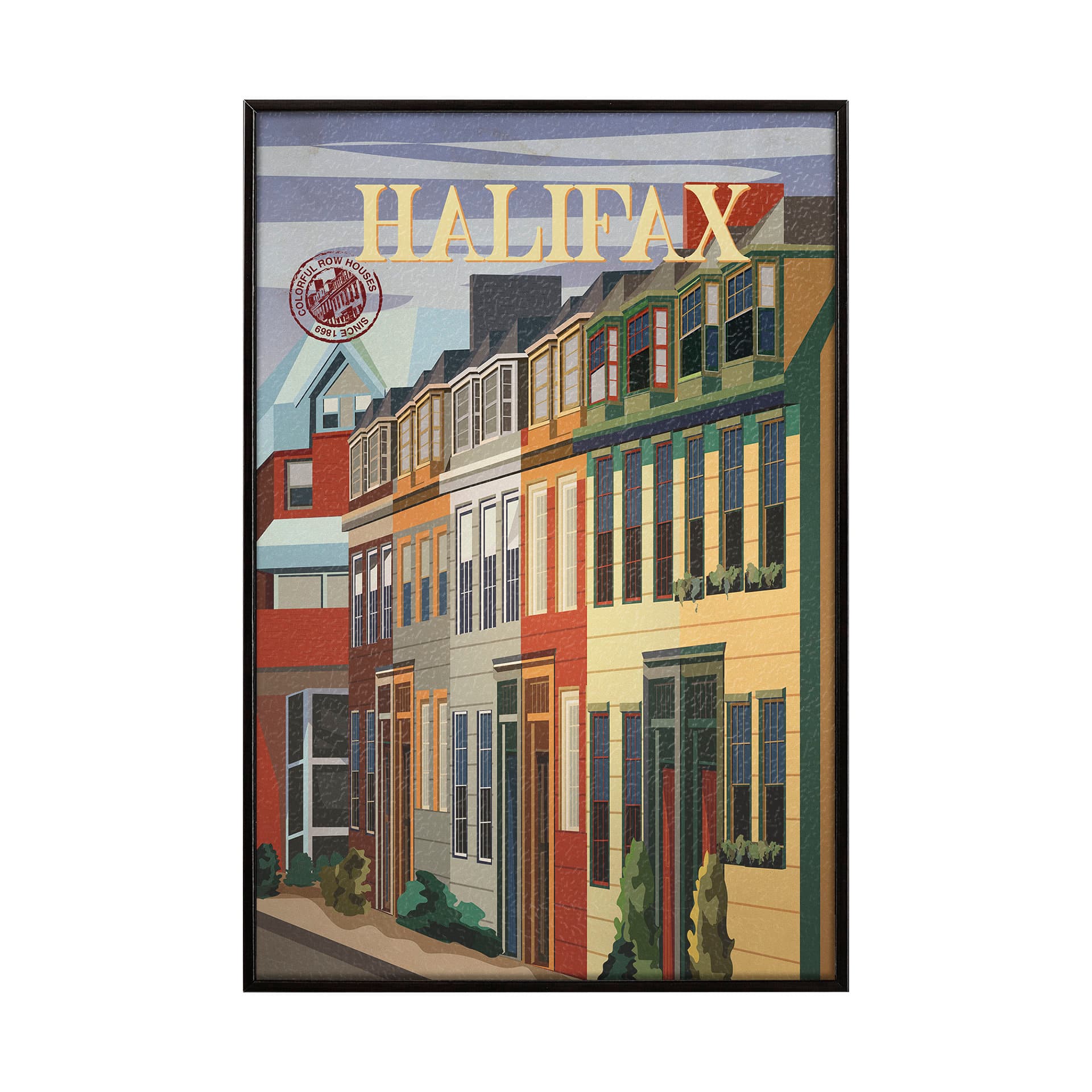 Halifax Go Canada (SM) by Mercana Studio a Hand Embellished Decograph Framed Art Print — product photograph