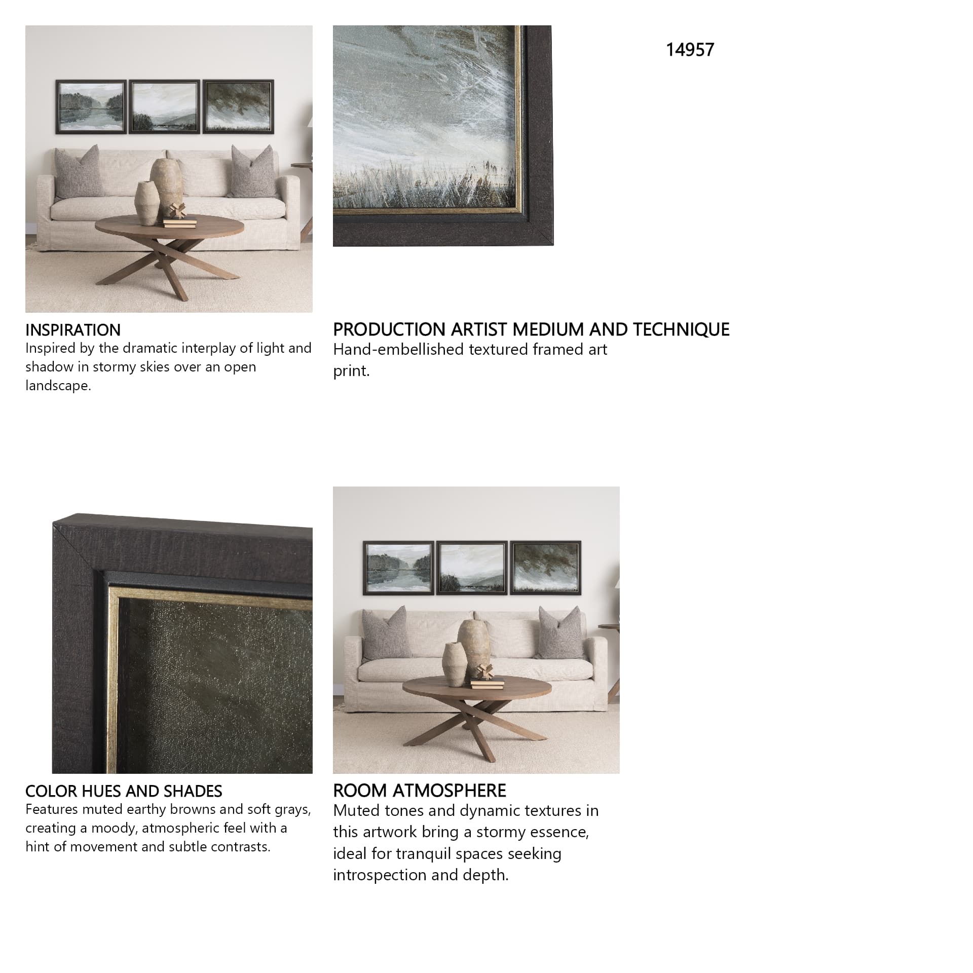 Rainy Day Inspiration VI by Mercana Studio a Hand Embellished Textured Framed Art Print — in a styled room