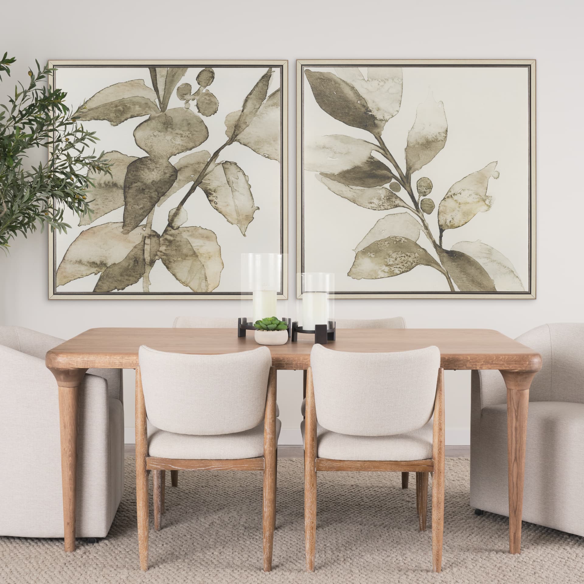 Cornus Alba II by Mercana Studio Hand-Embellished Textured Framed Canvas Artwork — in a styled room