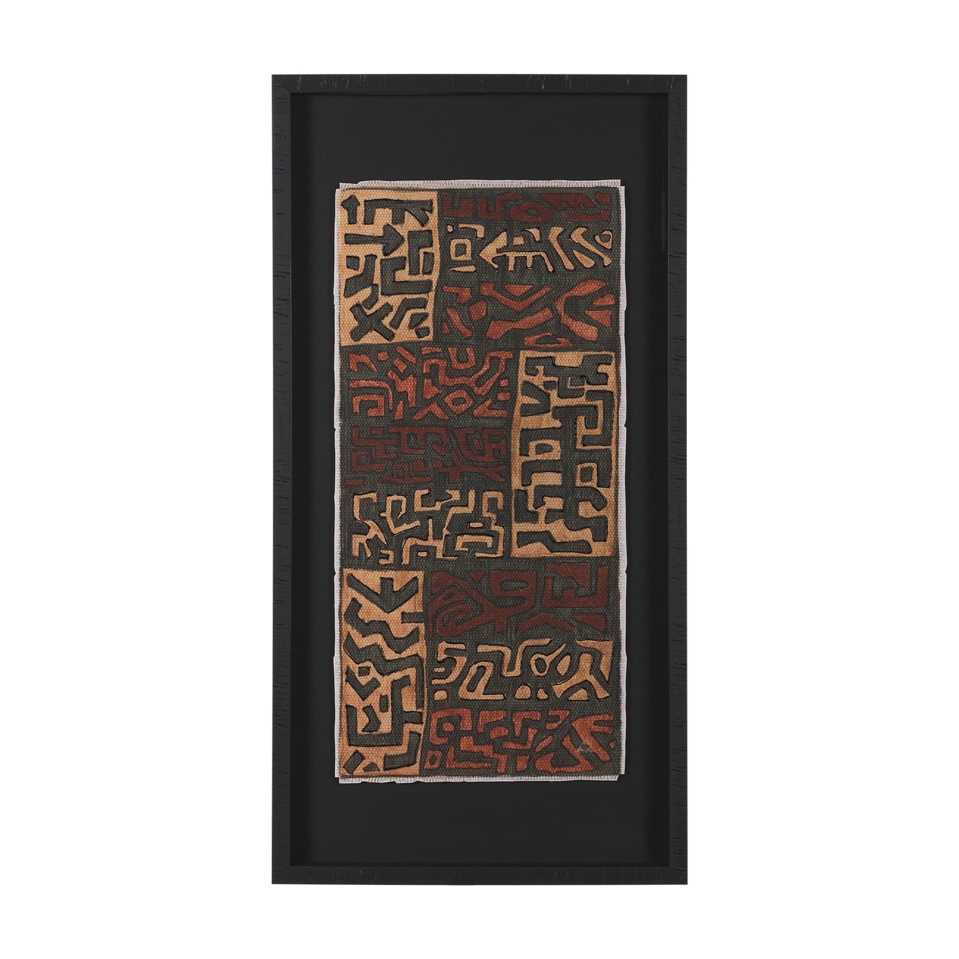Mud Cloth Tapestry I by Mercana Studio a Hand Embellished Framed Art Print Matted under Glass — product photograph
