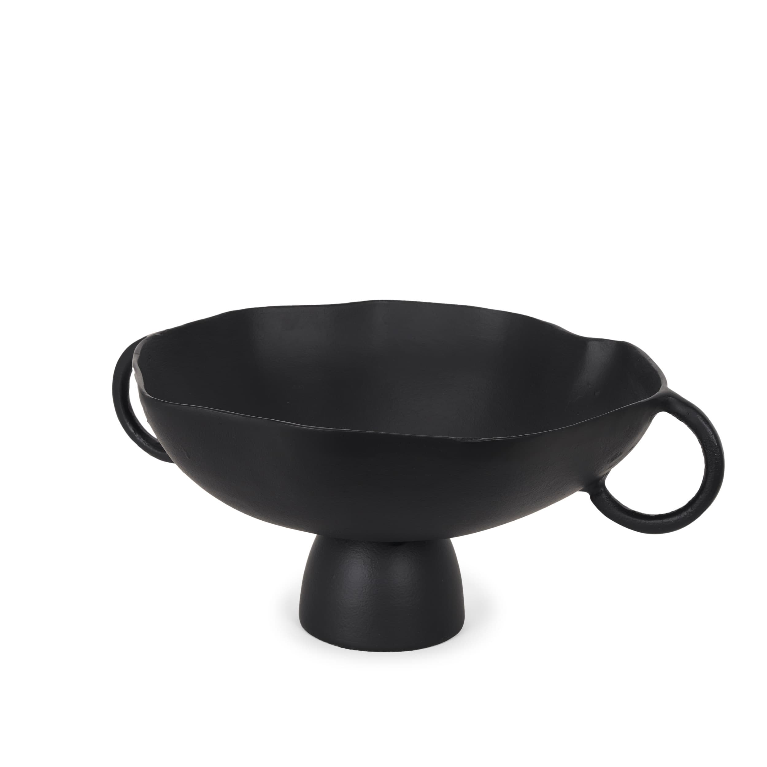 Radka Large Matte Black Metal Decorative Bowl — product photograph
