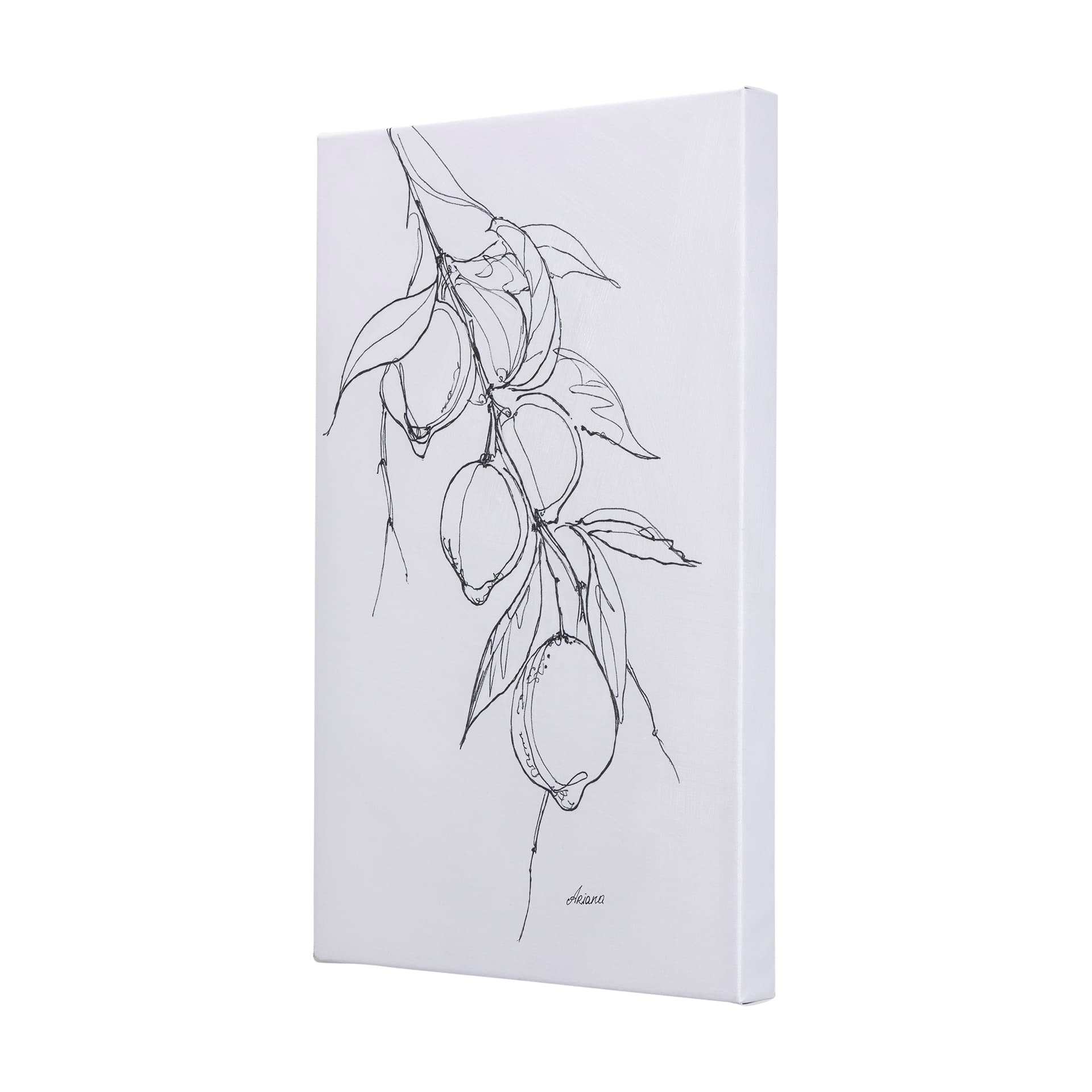 Lemon Branch I by Mercana Studio a Hand Embellished Textured Canvas — product photograph