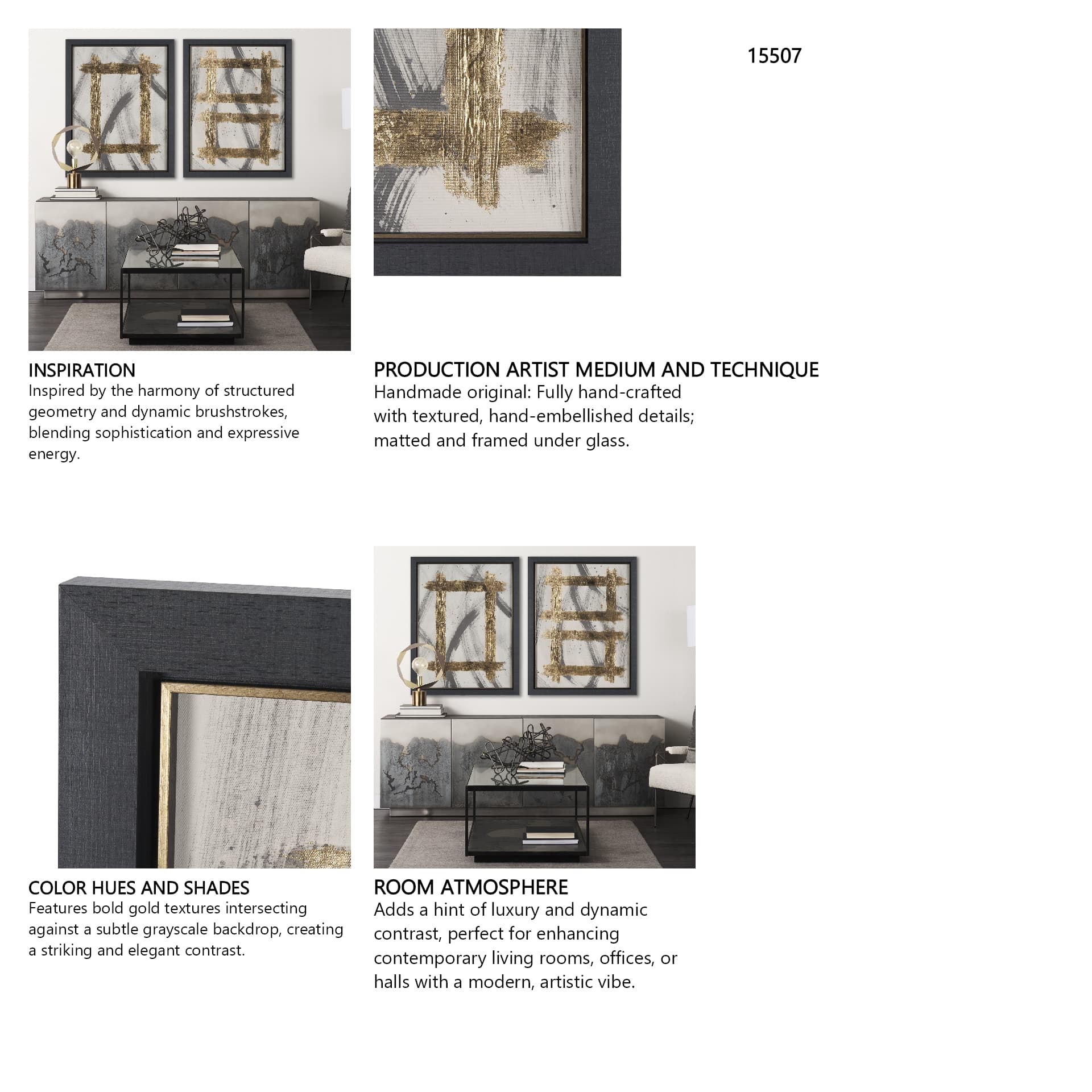 Besmirched II by Studio M a handmade Original Framed Artwork under Glass — in a styled room