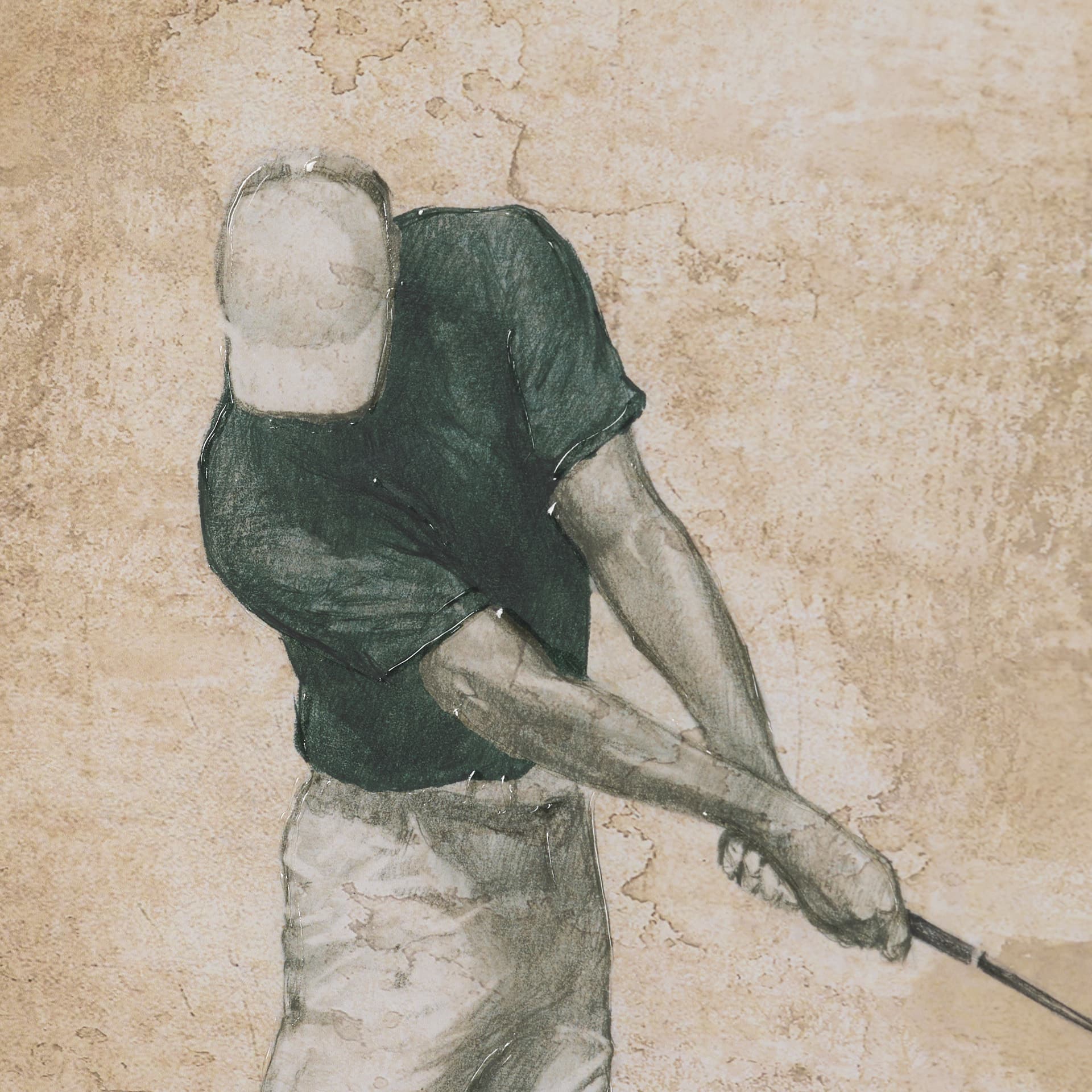 Golf Swing II by Mercana Studio Hand-Embellished Framed Artwork Matted under Glass — product photograph