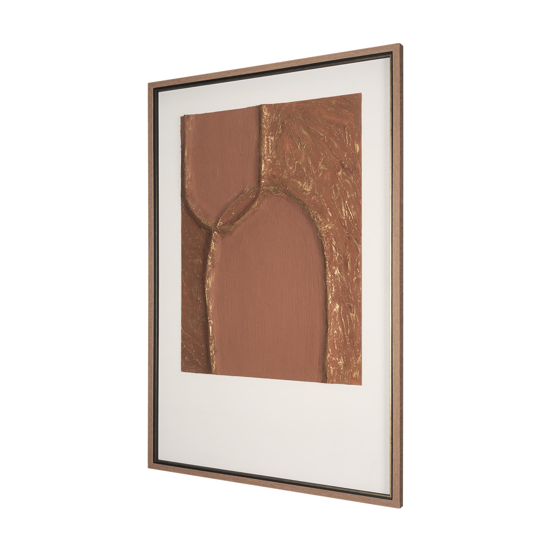 Terracotta Arches I by Studio M a handmade Original Framed 3D Textured Artwork under Glass — product photograph