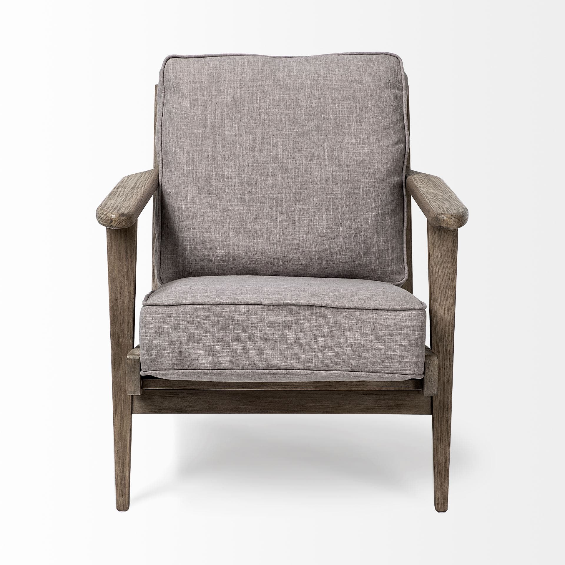 Olympus II Flint Gray Fabric Covered Wooden Frame Accent Chair — product photograph