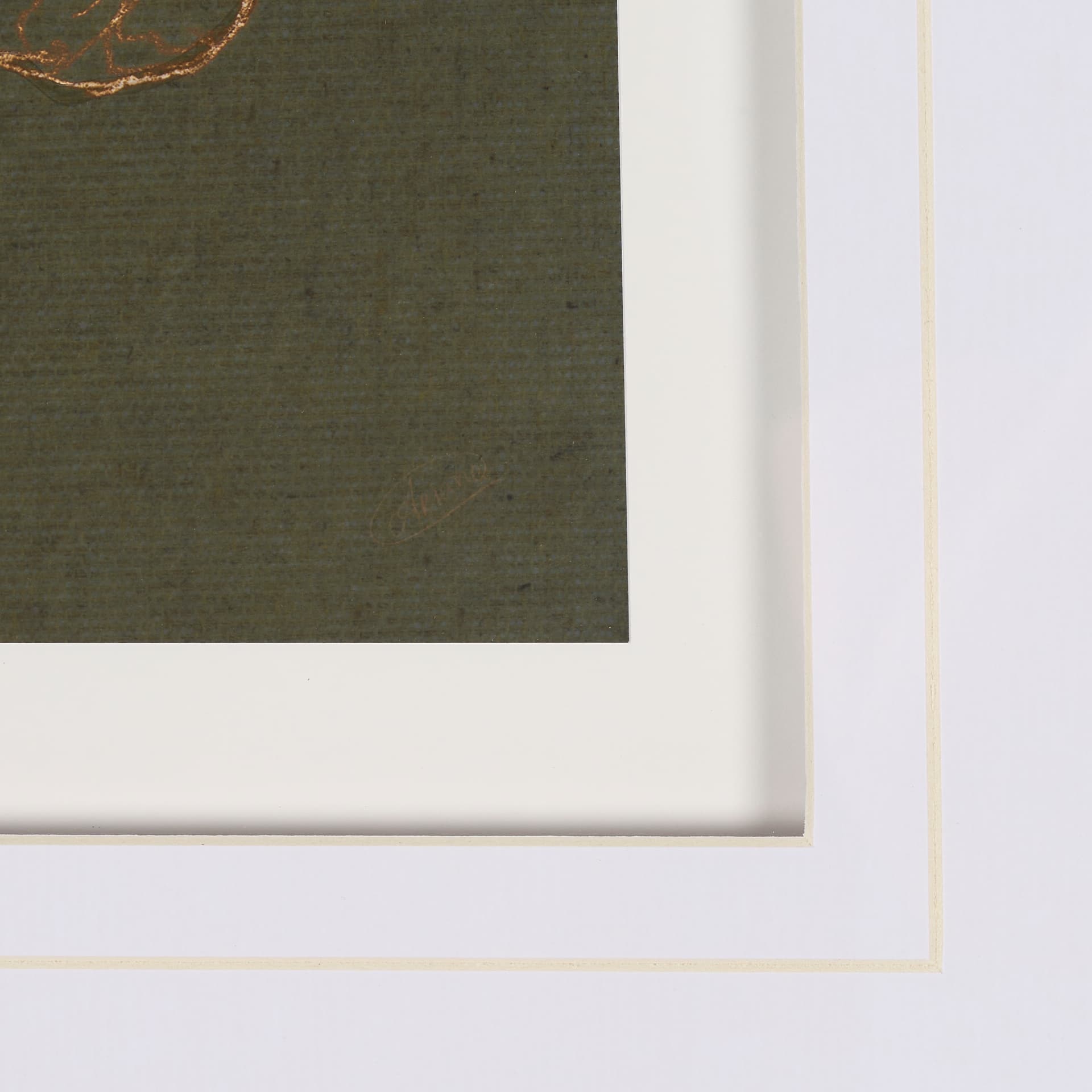 Andalusian Horse III Olive by Mercana Studio Hand Embellished Framed Art Print Matted under Glass — product photograph