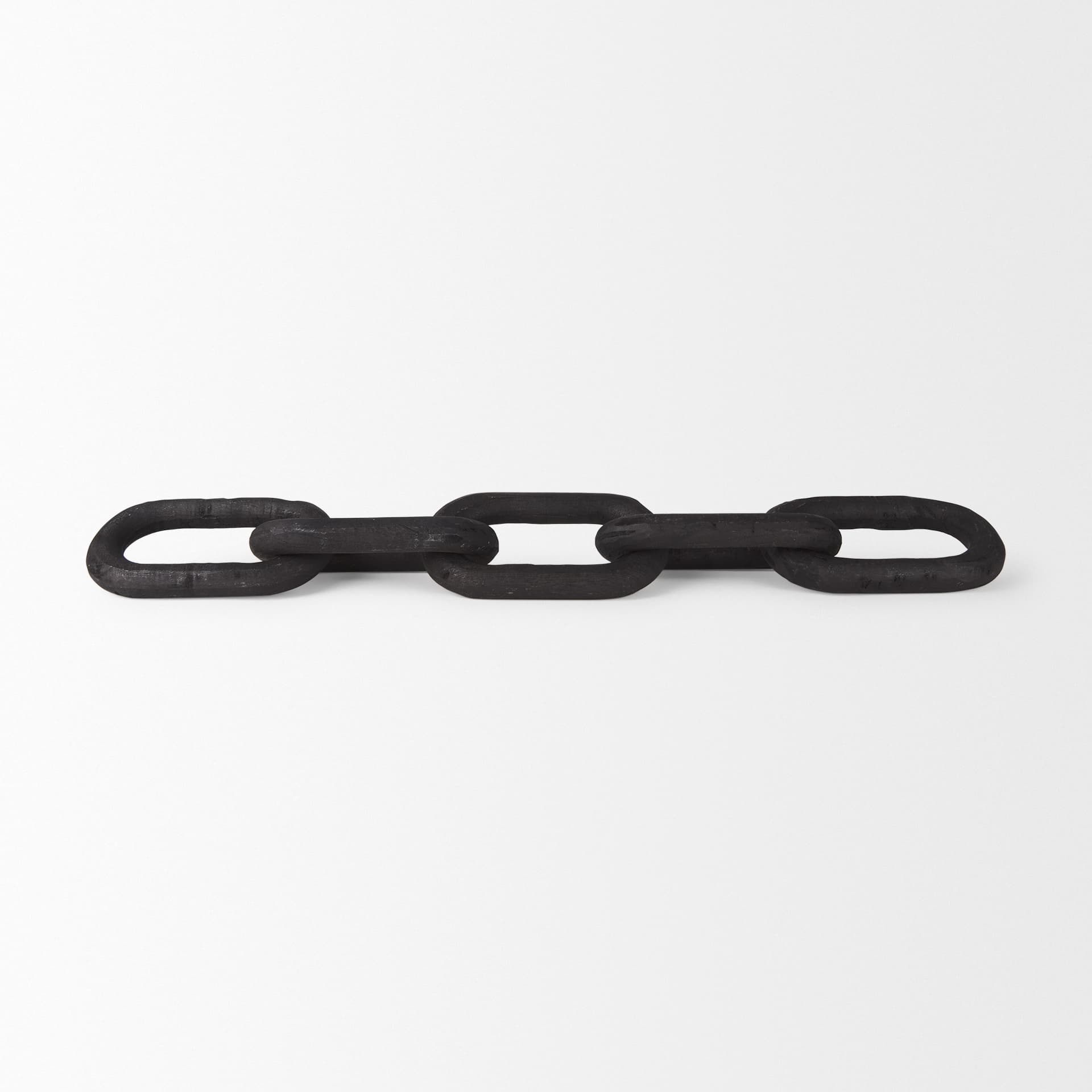 Alix 29.0L x 5.0W x 5.0H Black Wood Link Chain Decorative Object — product photograph