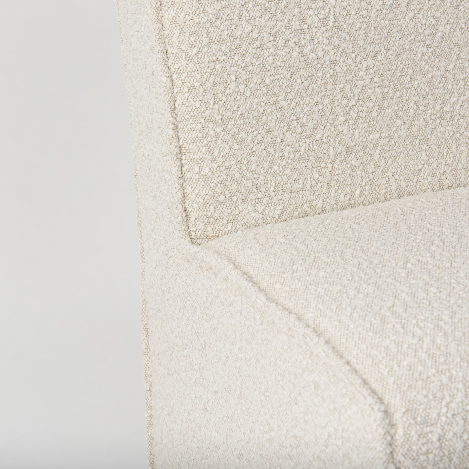 Damon Barrel Back Dining Arm Chair | Cream Fabric w/ Caster Base — product photograph