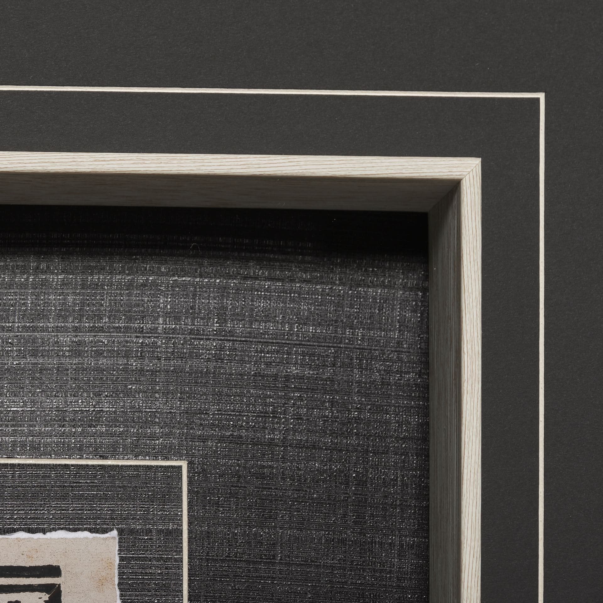 Linocut IV by Mercana Studio a Hand Embellished Textured Framed Art Print Matted under Glass — product photograph
