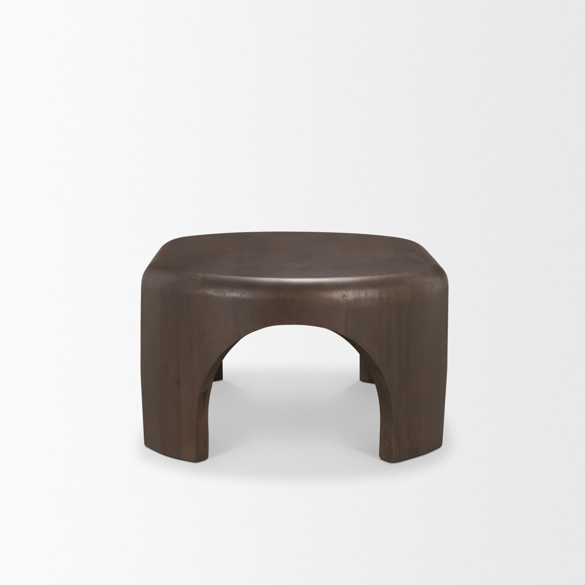 Shima Oval Dark Brown Wood w/ Arched Legs Coffee Table — product photograph