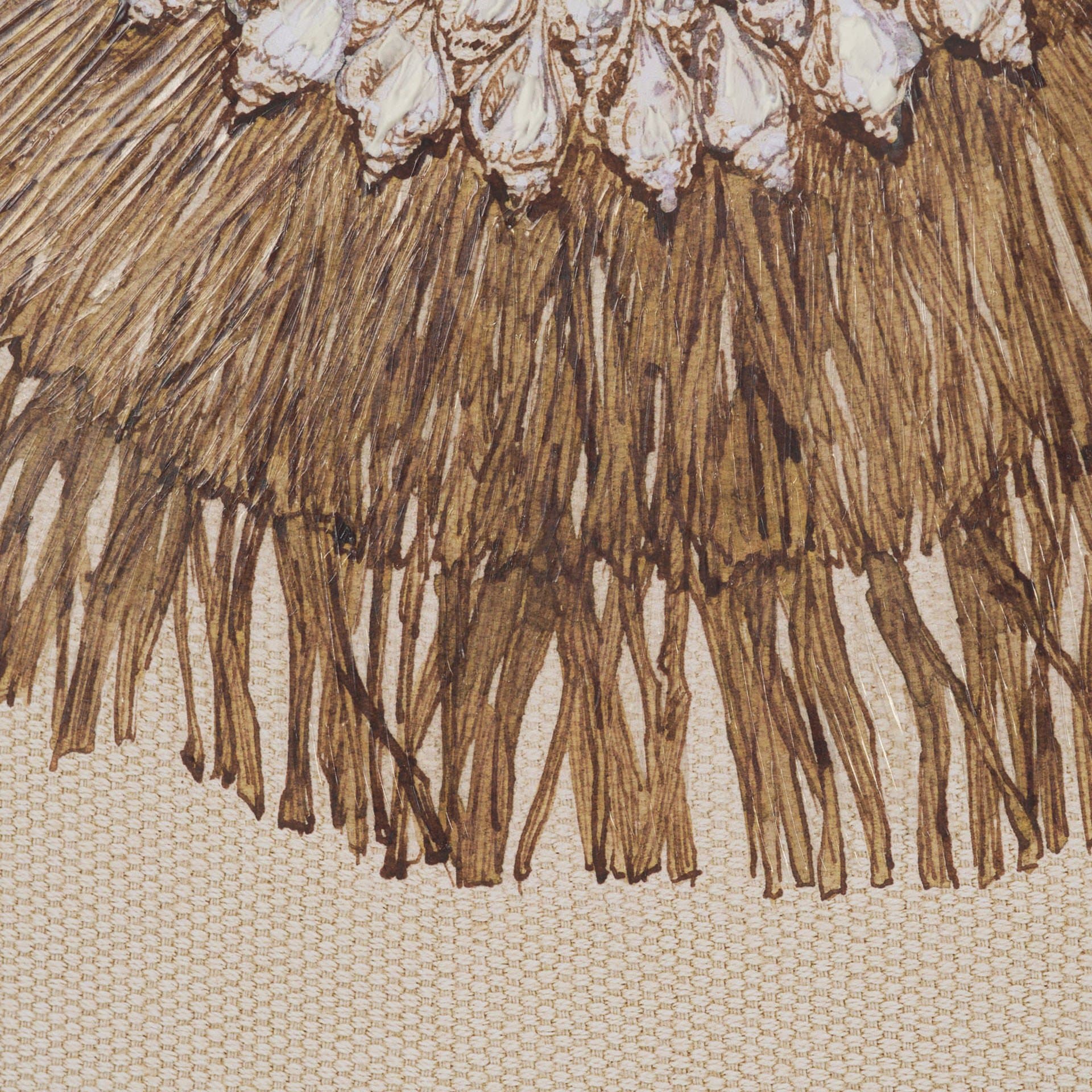Papua Necklace III by Mercana Studio Hand-Embellished Textured Framed Artwork Matted under Glass — product photograph