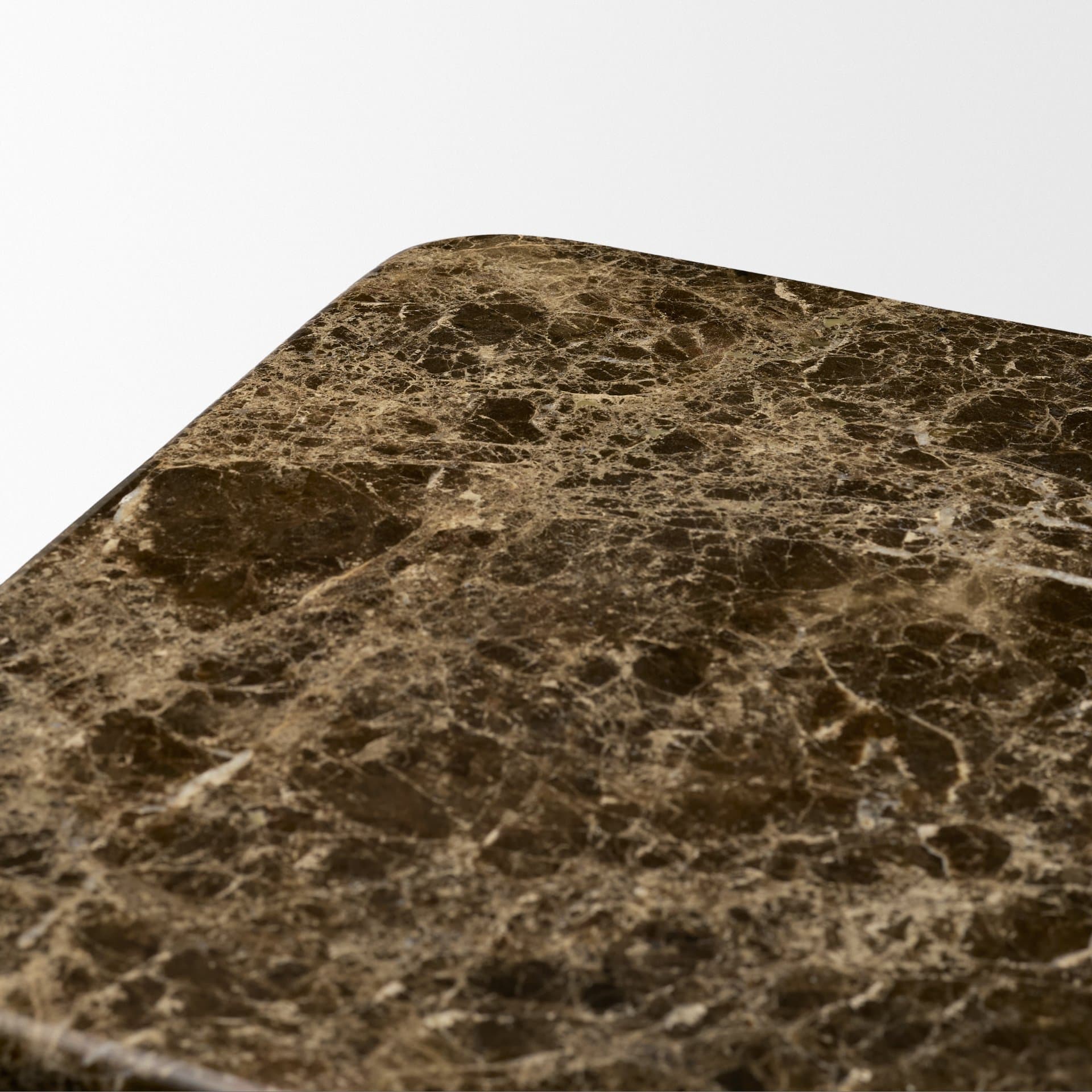 Kendrix Dark Brown Oak Wood Cappuccino Marble 4 Door Closed Sideboard — product photograph